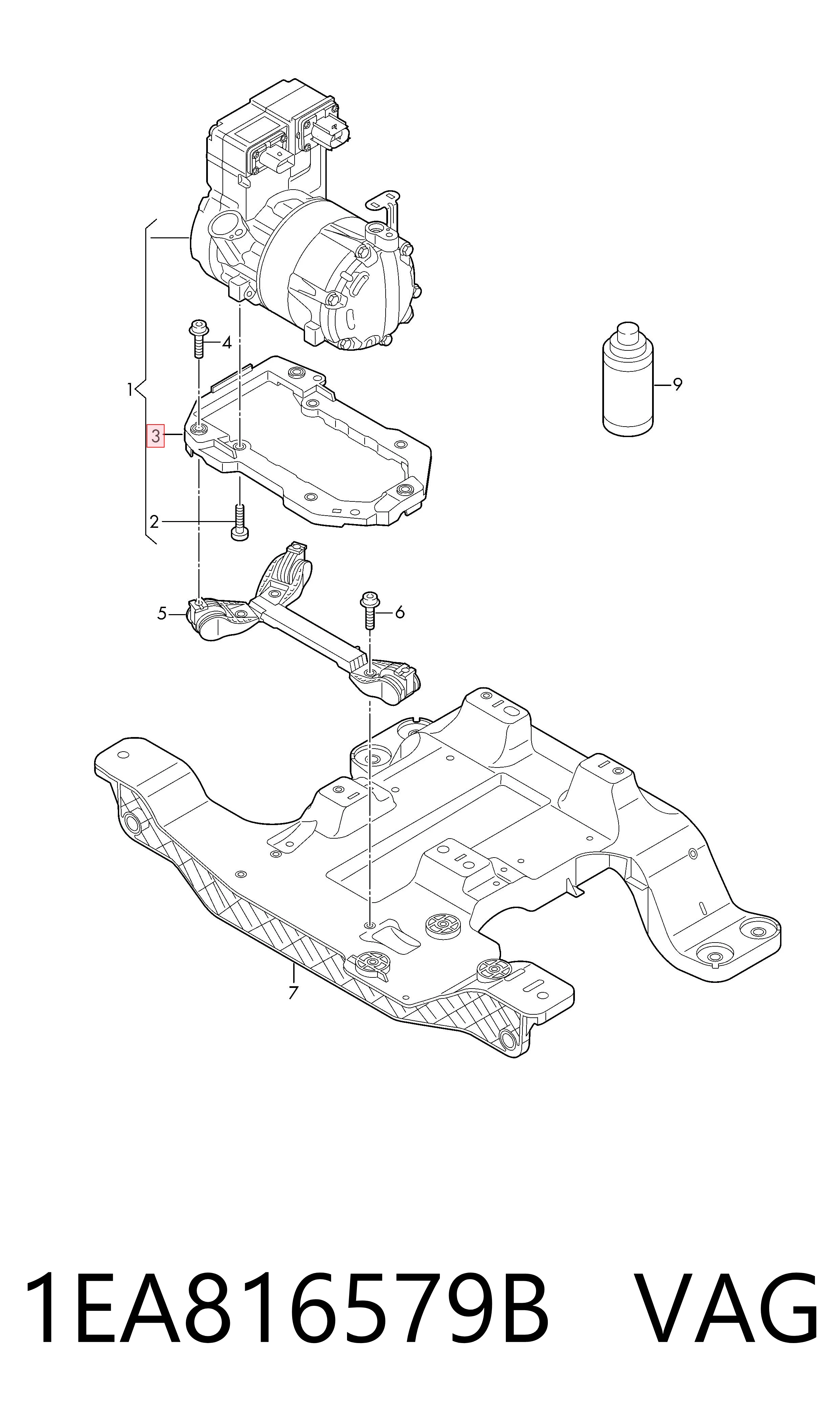 1EA816579B VAG Soporte del compresor de aire acondicionado