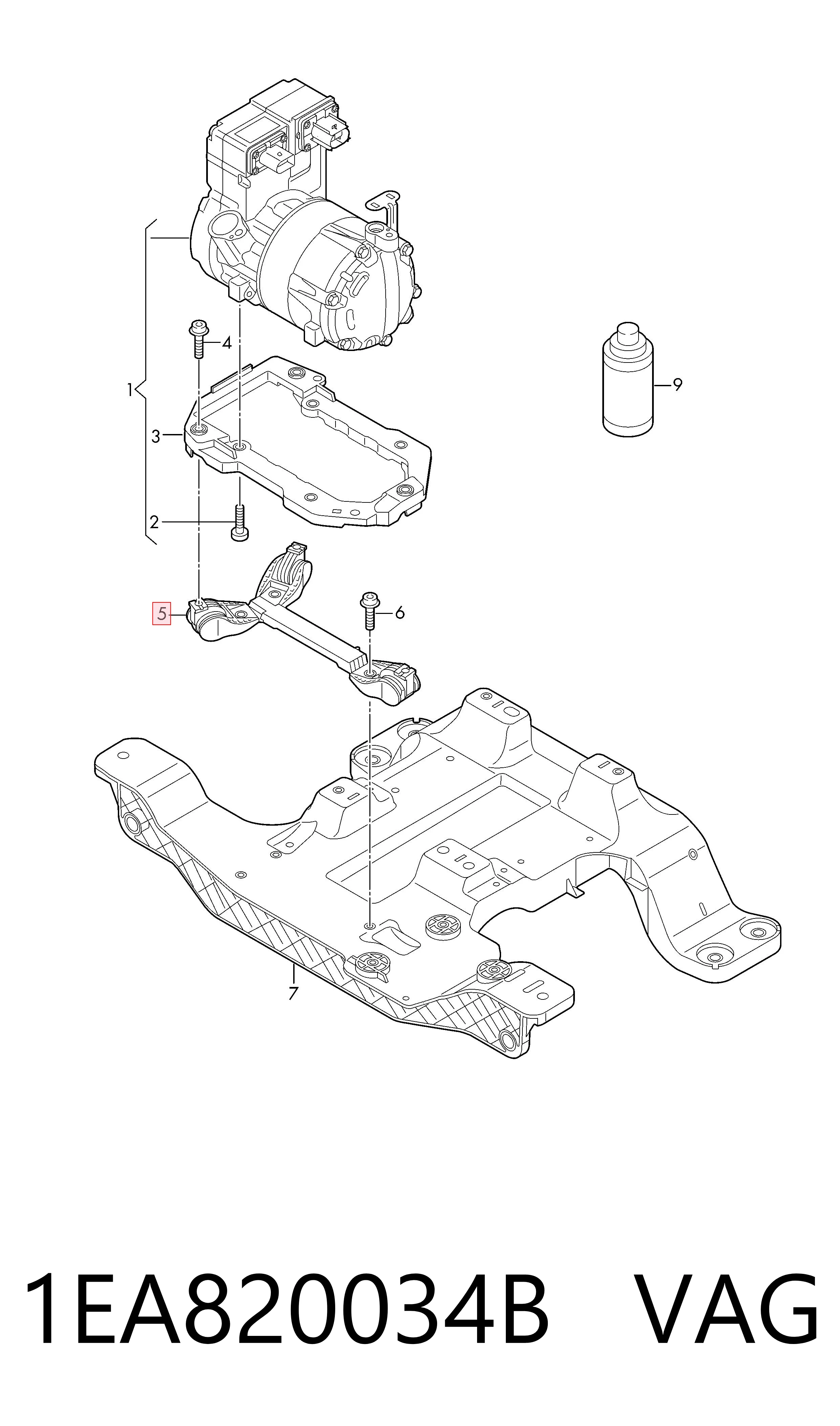 1EA820034B VAG Soporte del compresor de aire acondicionado