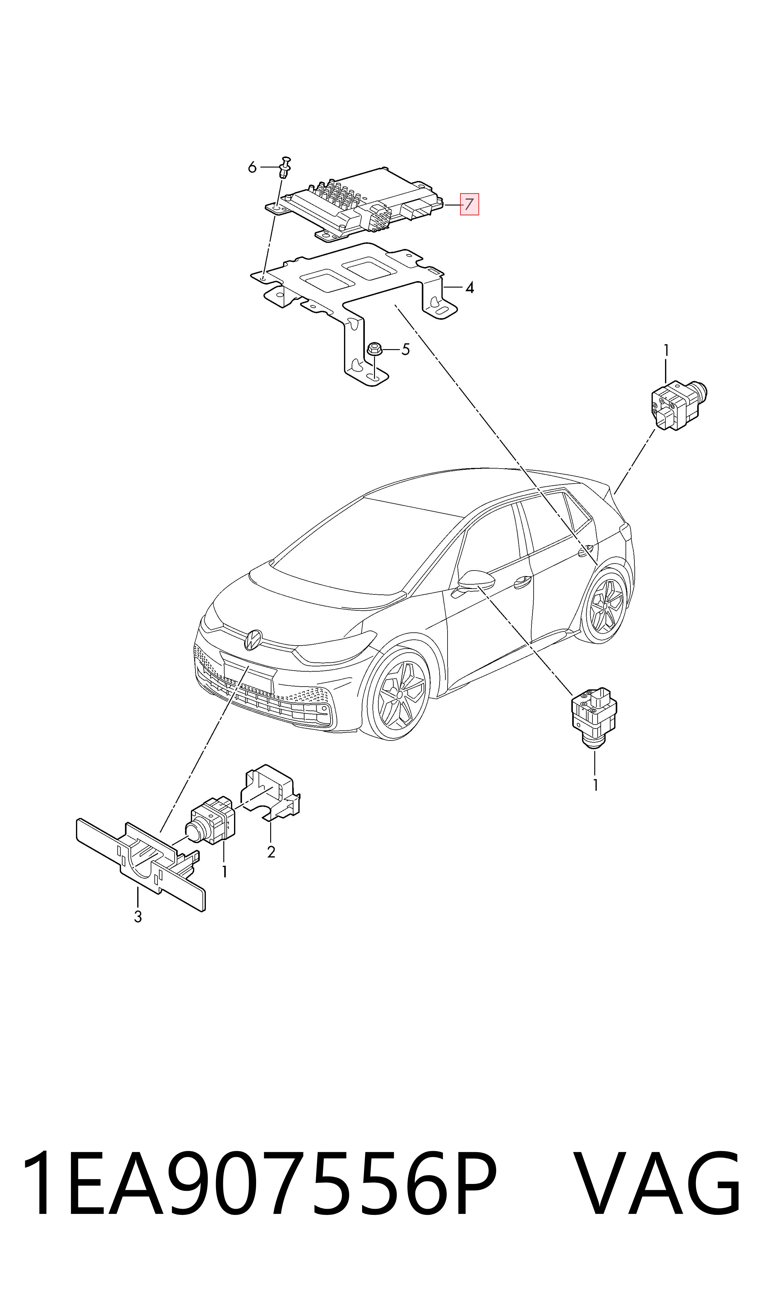 Módulo de control de cámara VAG 1EA907556P precio, desde 467,27 EUR