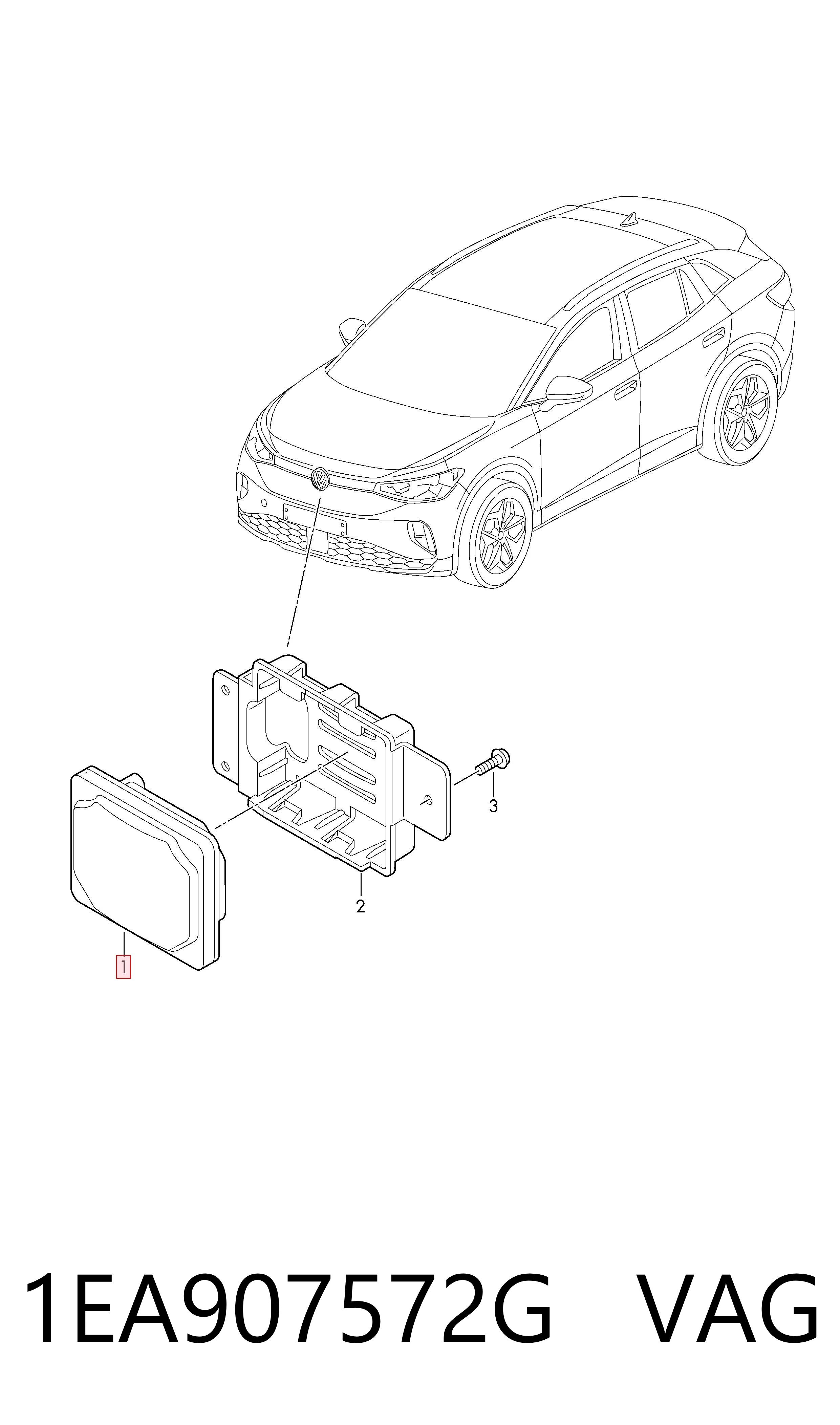 1EA907572G VAG Sensor de distancia por radar