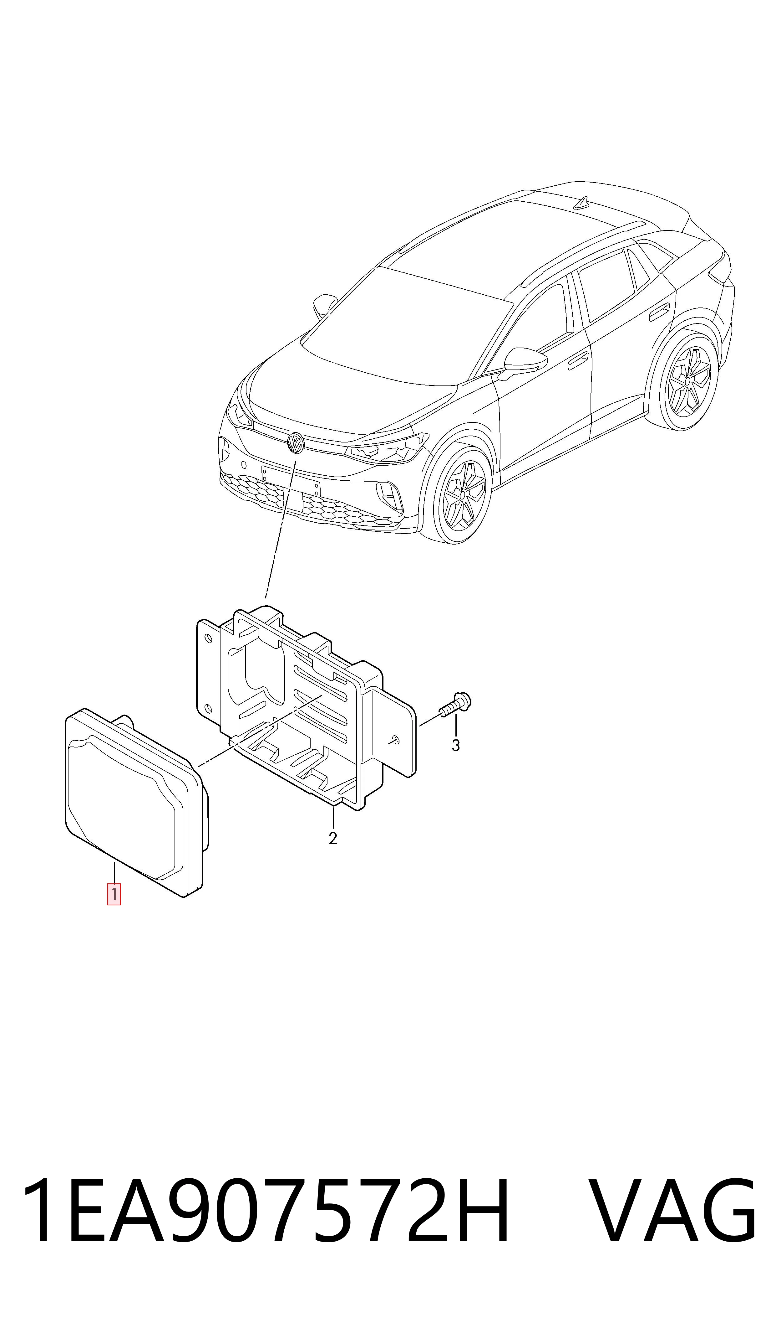 1EA907572H VAG Sensor de distancia por radar