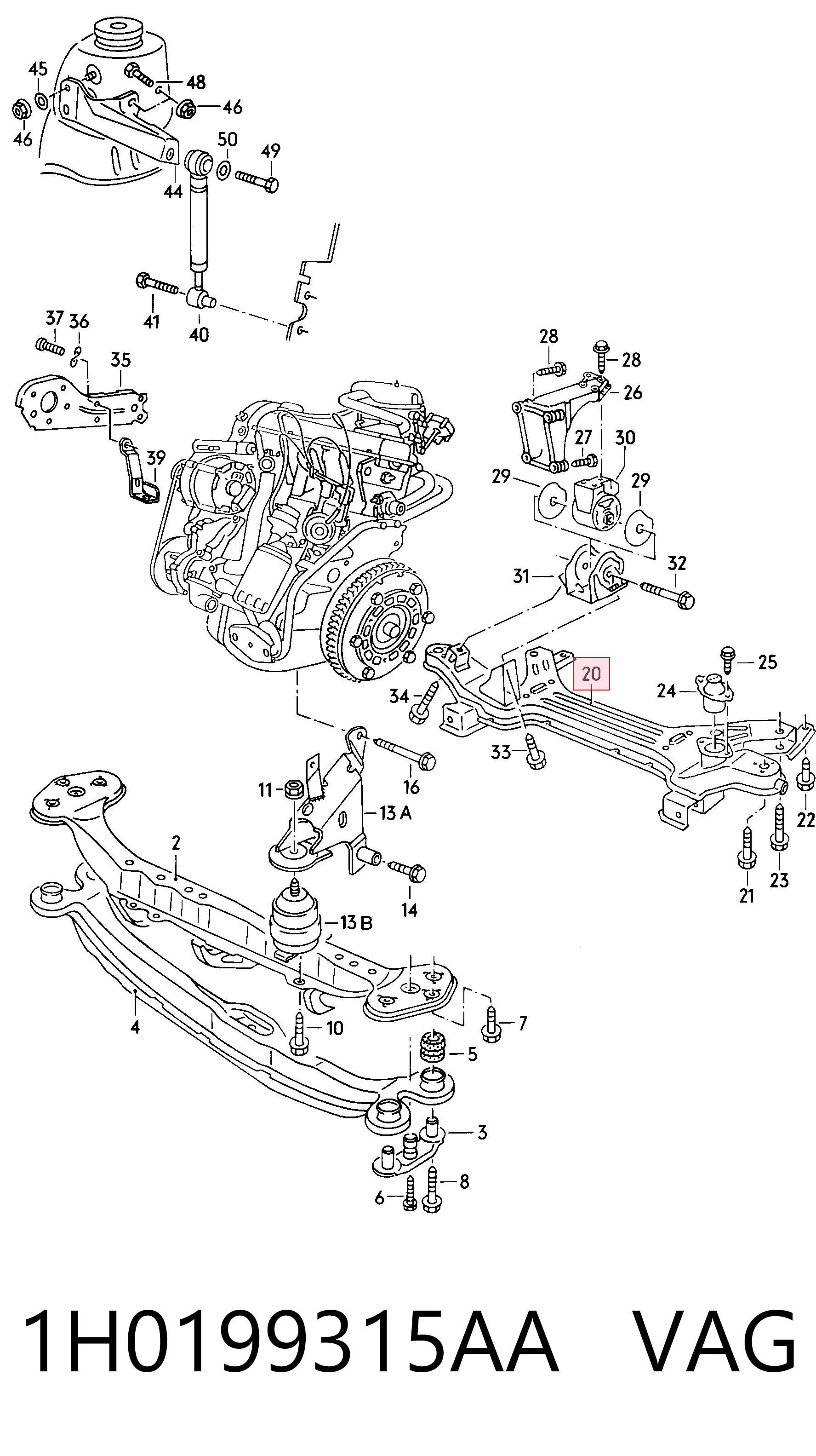 Subchasis delantero soporte motor Volkswagen Caddy II furgoneta (9K9) (1995 - 2004) precio, desde 141,96 EUR