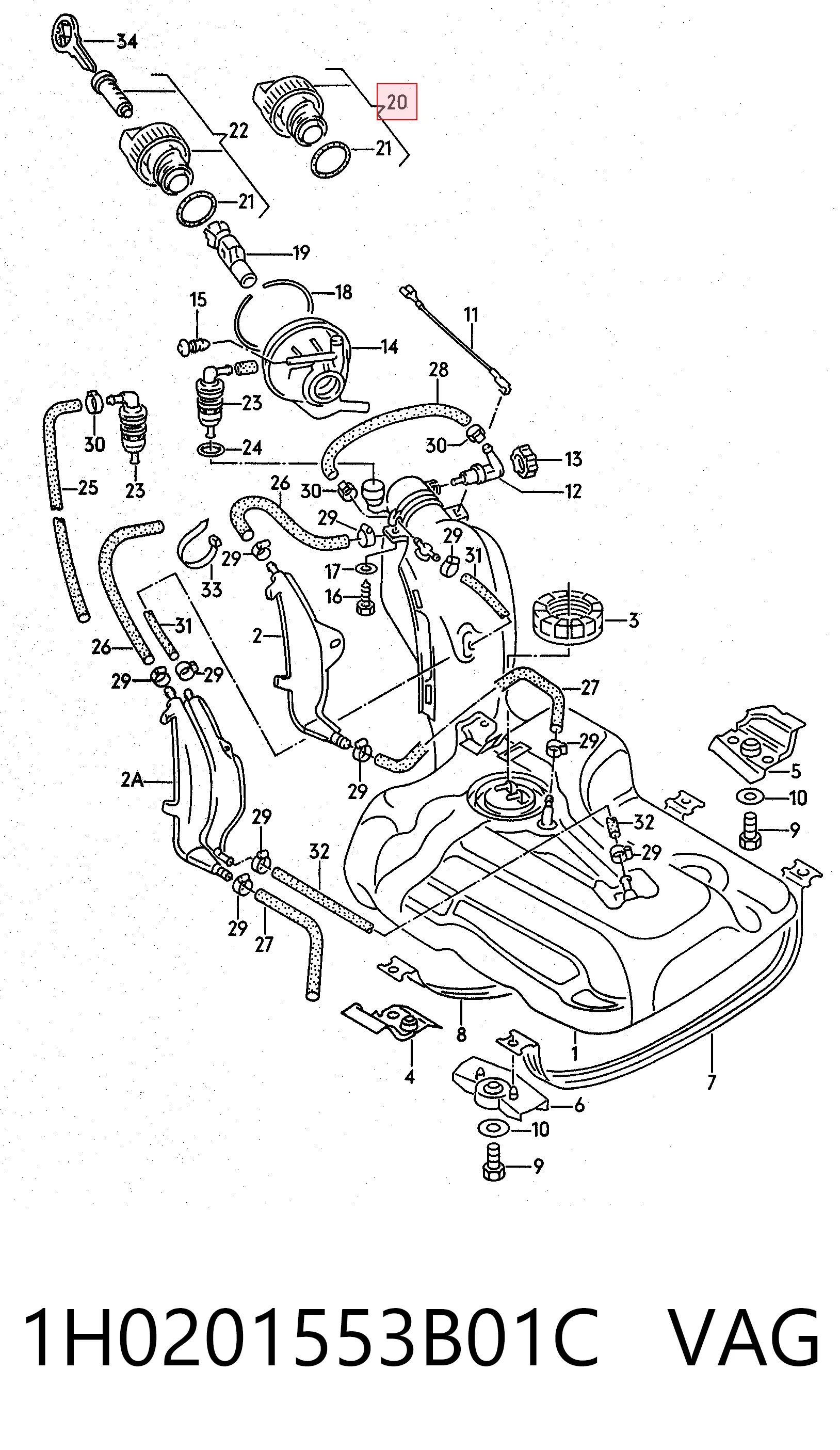 Comprar Tapón del depósito de combustible Audi A4 8E2 a bajo precio
