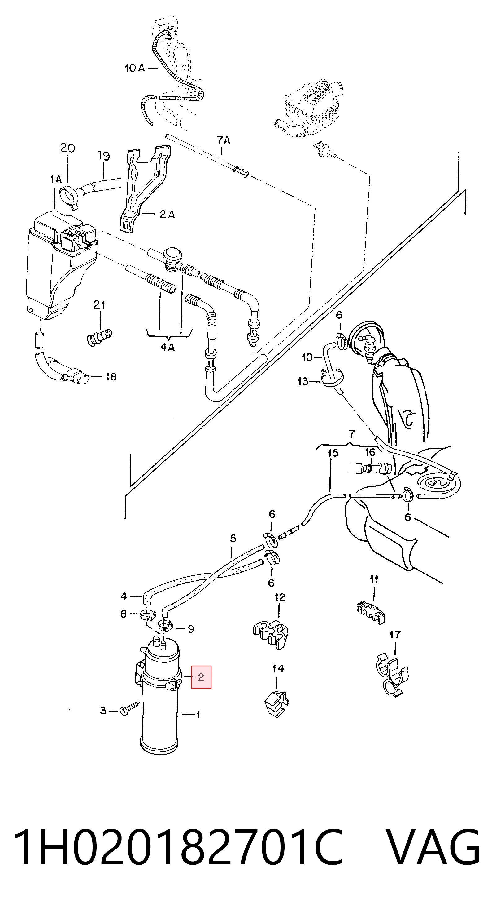 1H020182701C VAG Soporte del filtro de aire