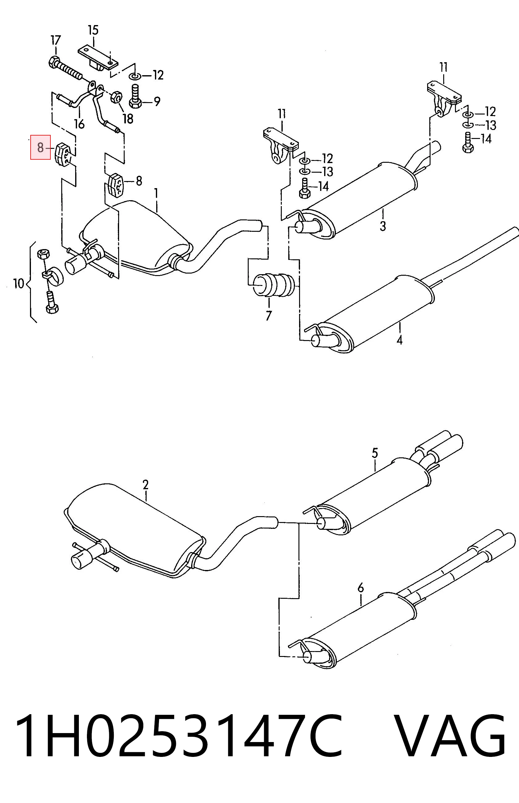 Soporte silenciador Fabia I familiar (2000-2007) original desde 2,79 €