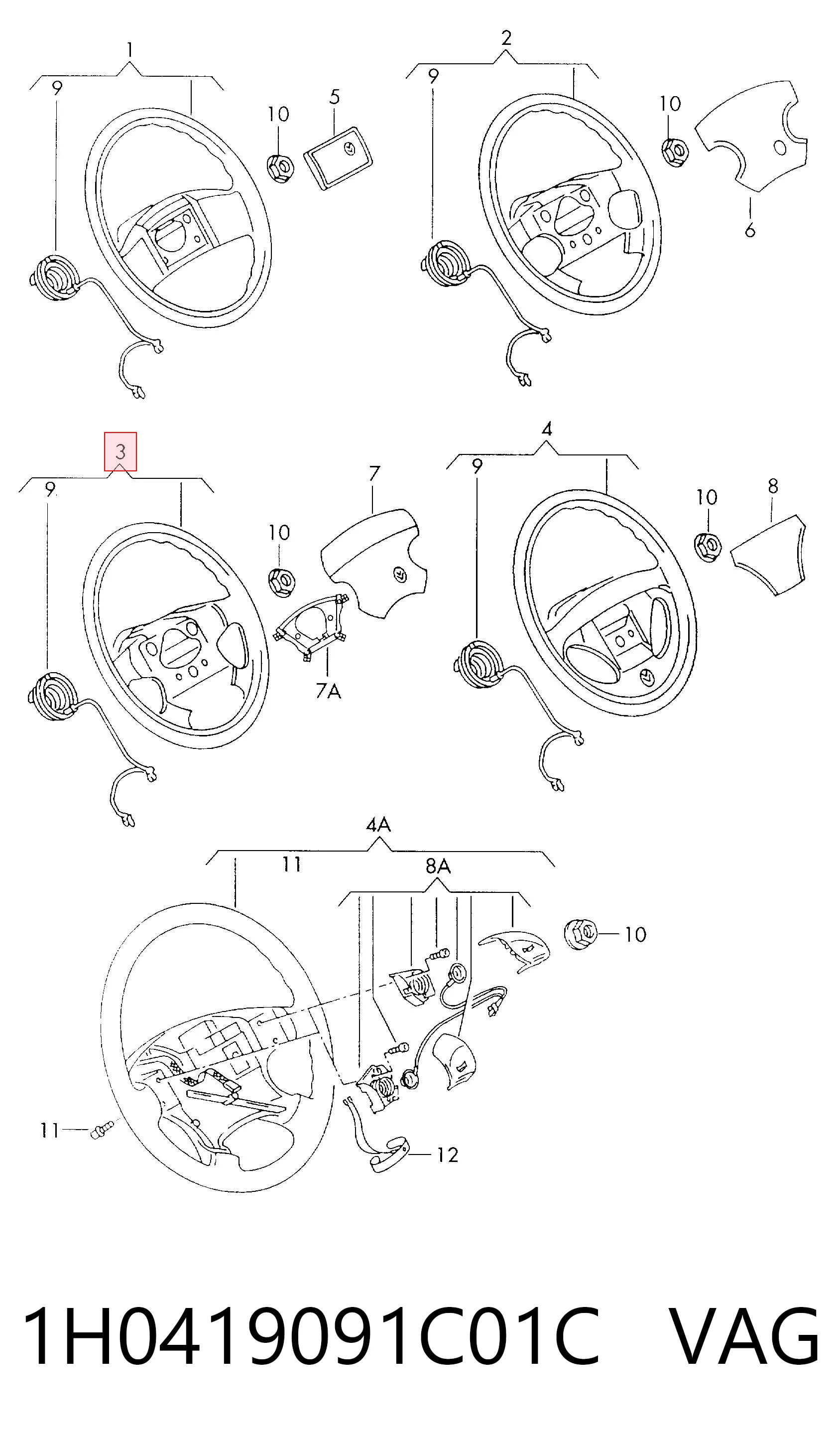 Volante para Volkswagen Vento 1H2