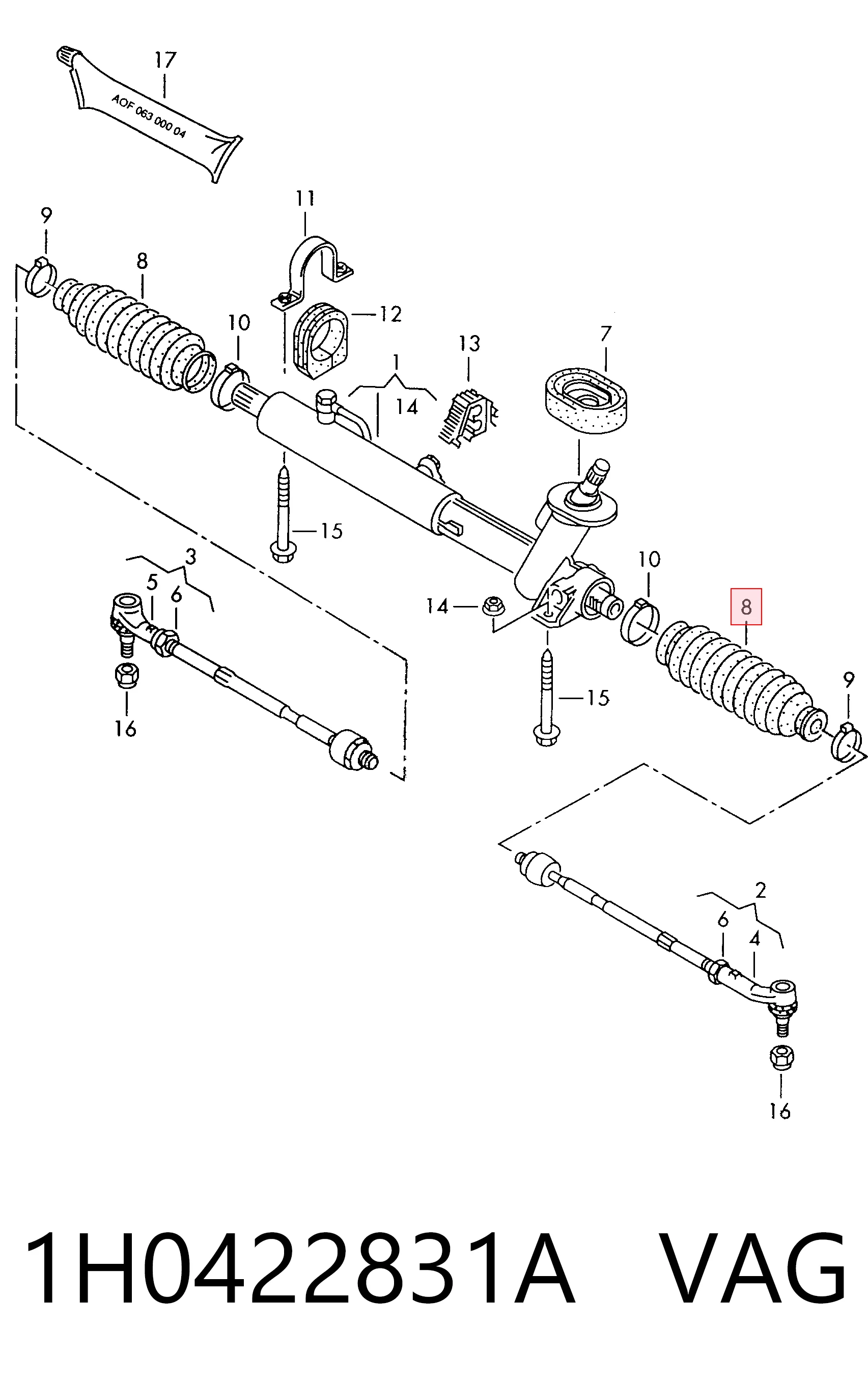 Fuelle de dirección para Skoda Felicia I (791, 6U1)