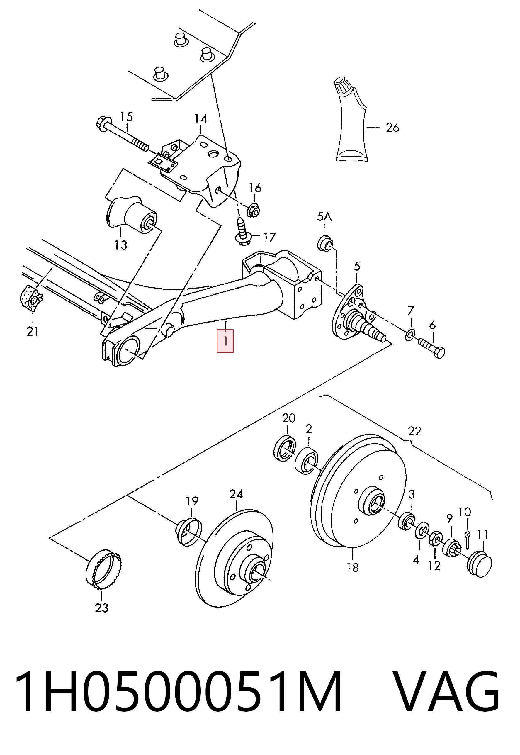 Comprar Subchasis trasero soporte motor Volkswagen Golf III 1H1 a bajo precio