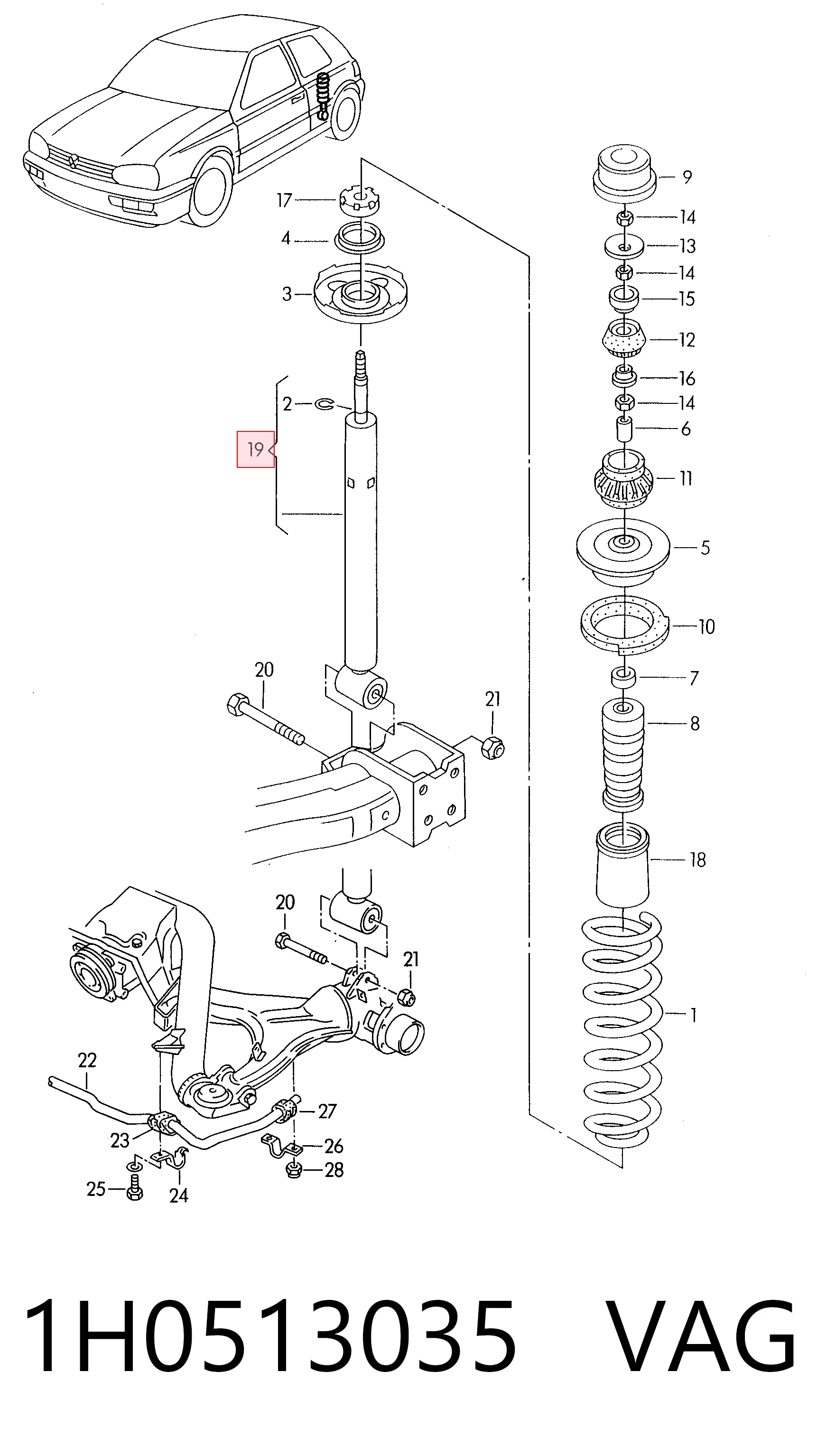 Amortiguadores traseros para Seat Ibiza II (6K1)