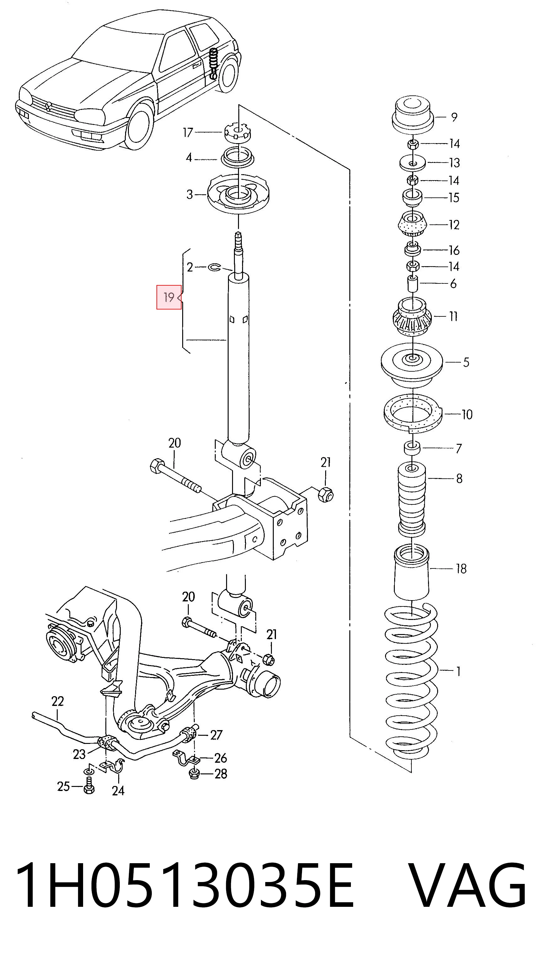 Amortiguadores traseros Polo III hatchback (1994-1999) original desde 37,81 €