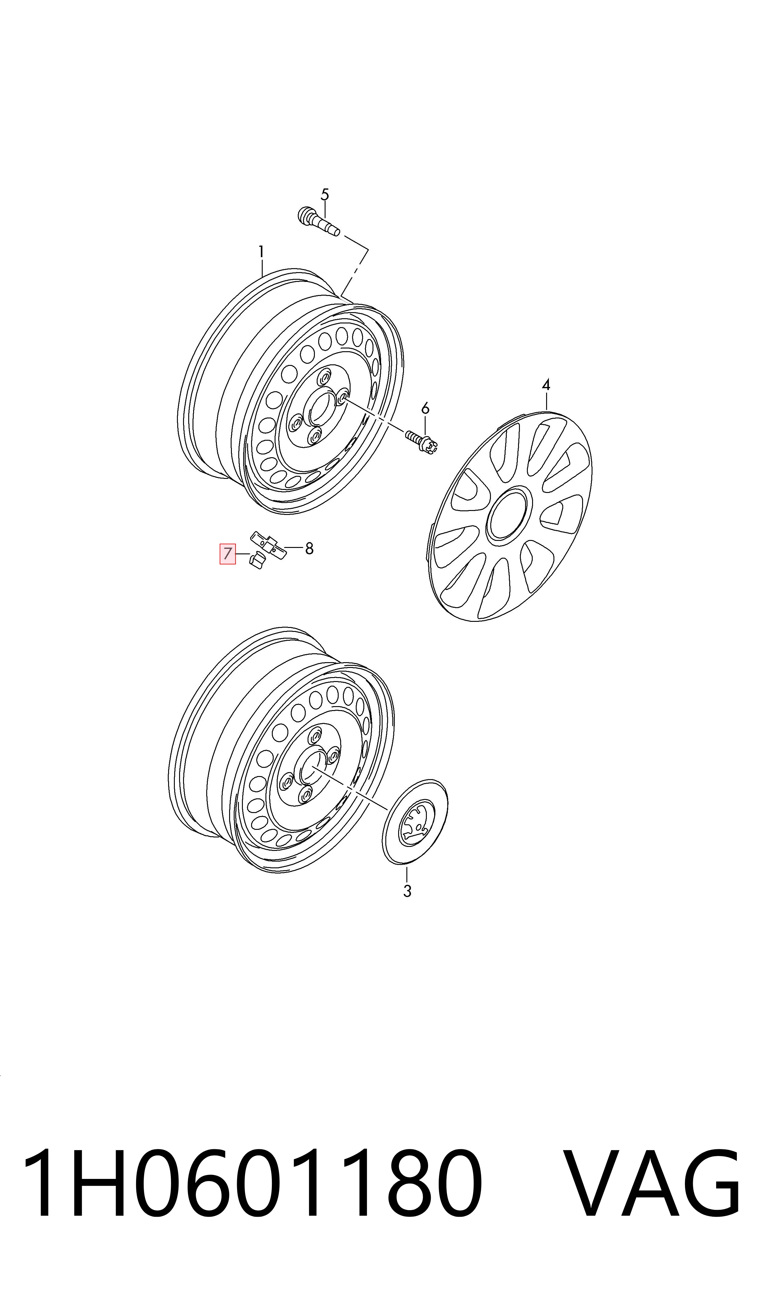  VAG 1H0601180 precio, desde 0,64 EUR