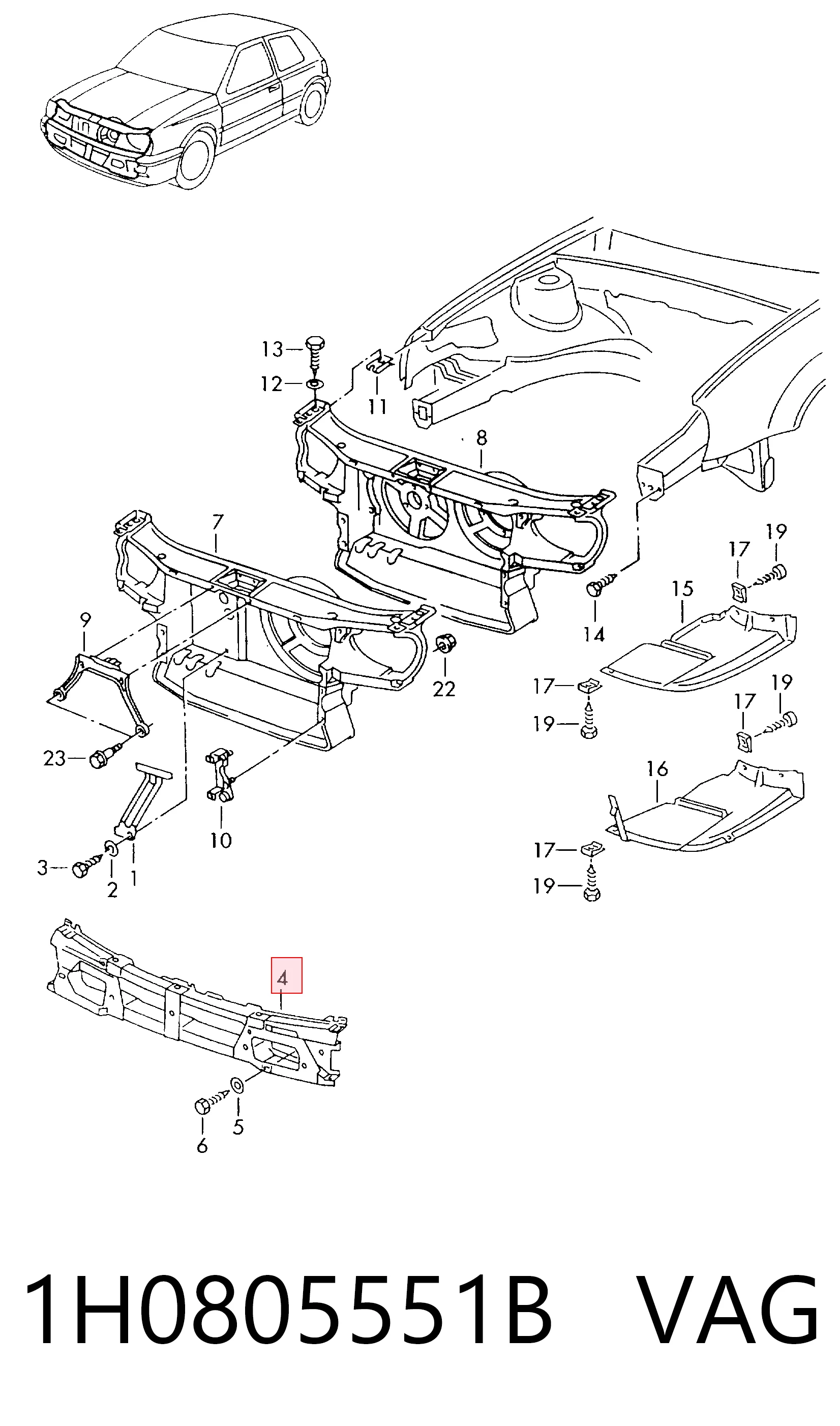 Comprar Refuerzo paragolpes delantero Golf III 1H1