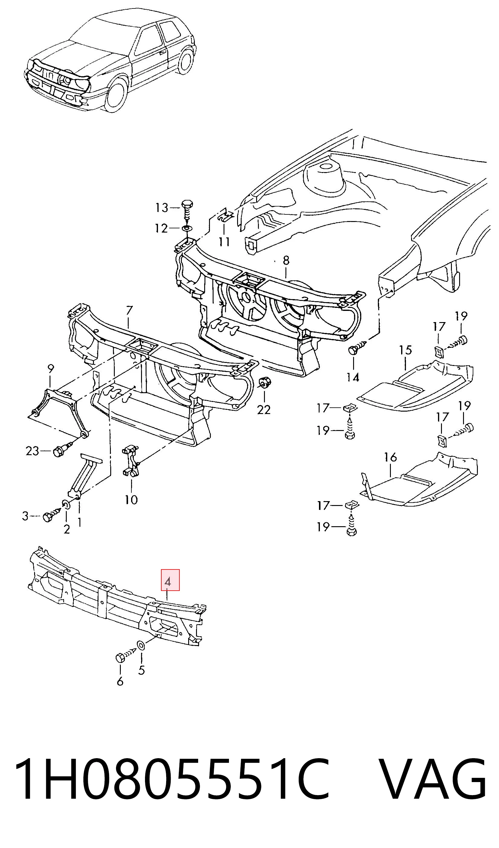 Comprar Refuerzo parachoque delantero Volkswagen Golf III 1H1