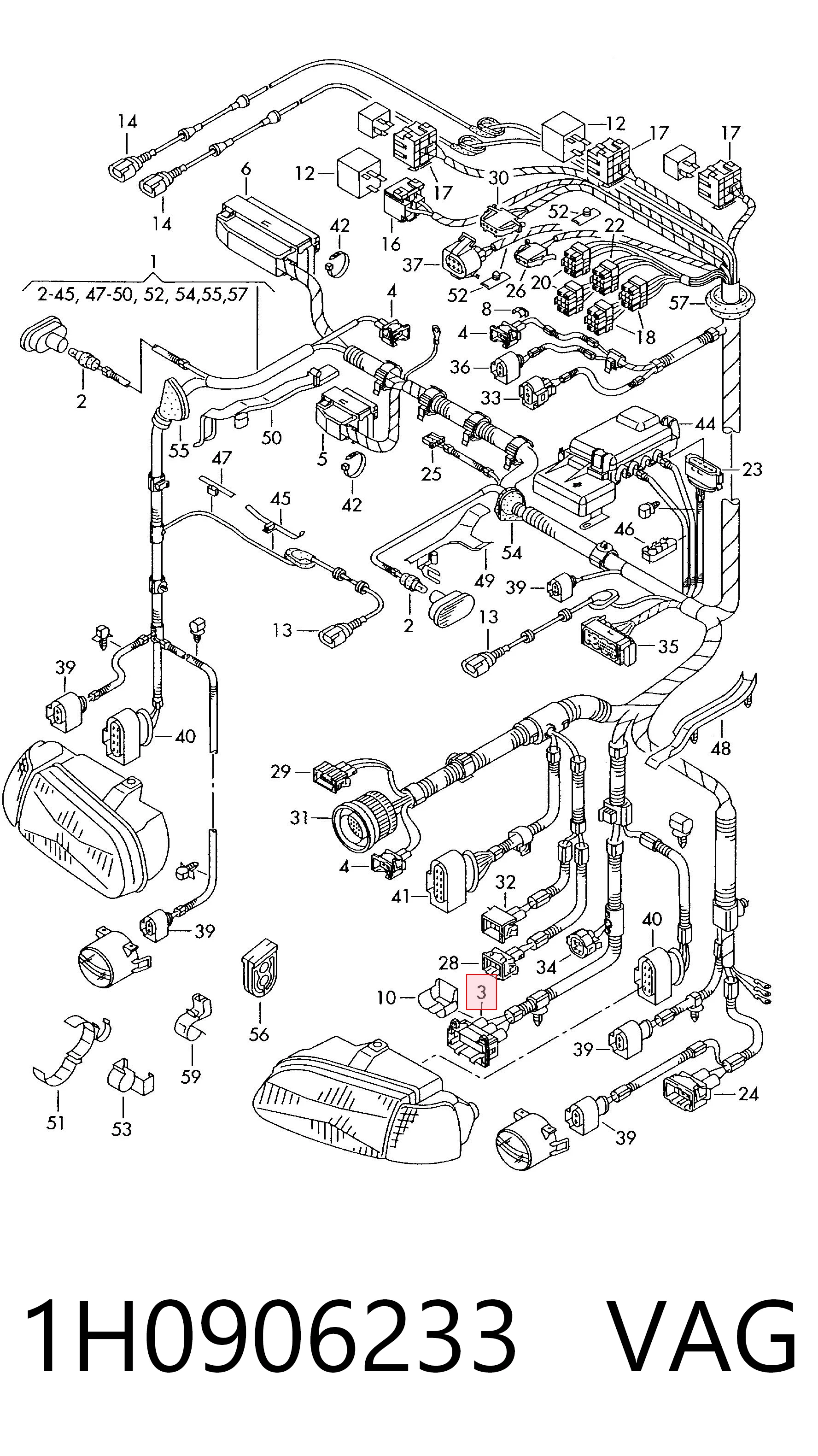 1H0906233 VAG Electroventilador del motor