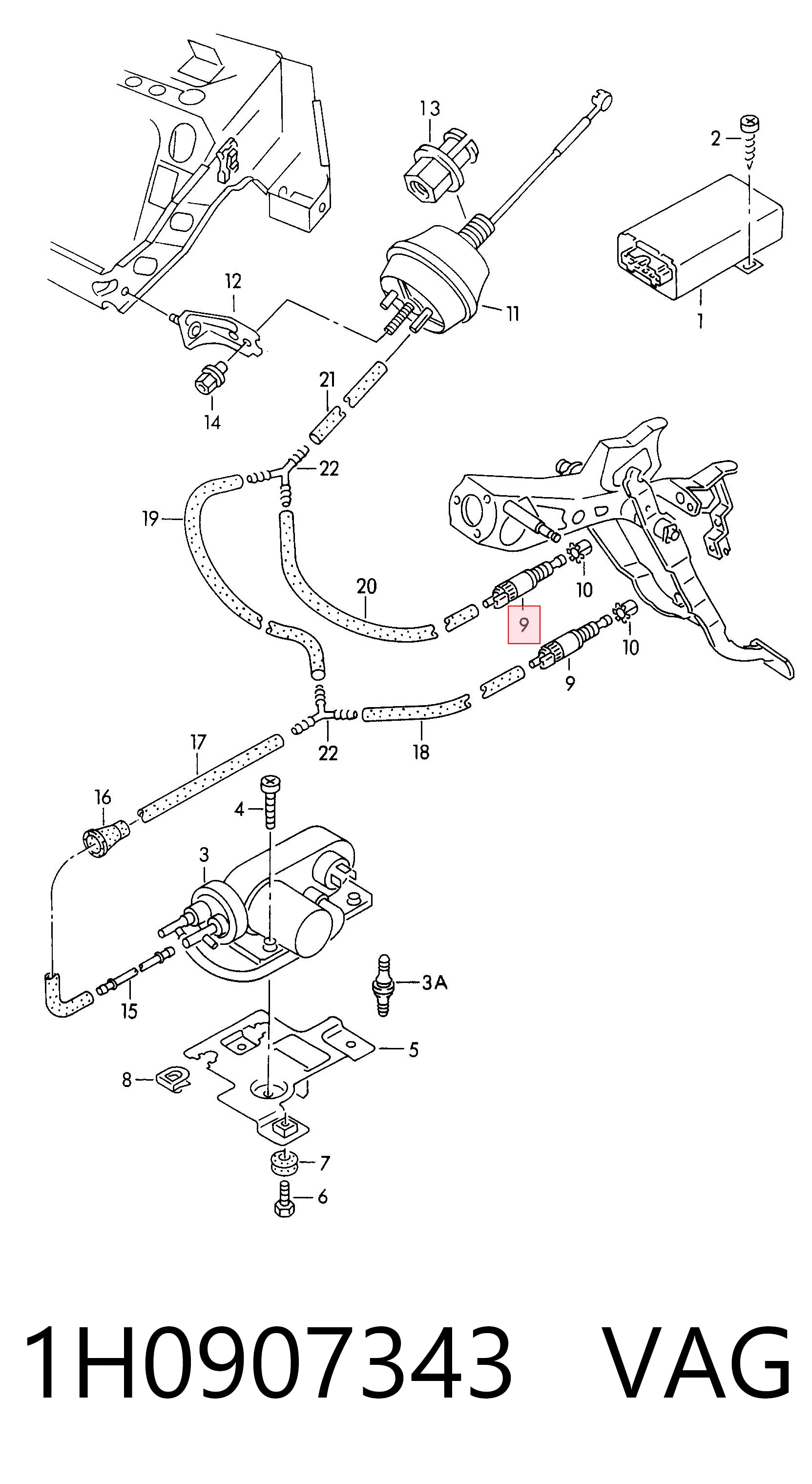1H0907343 VAG Interruptor luces de freno