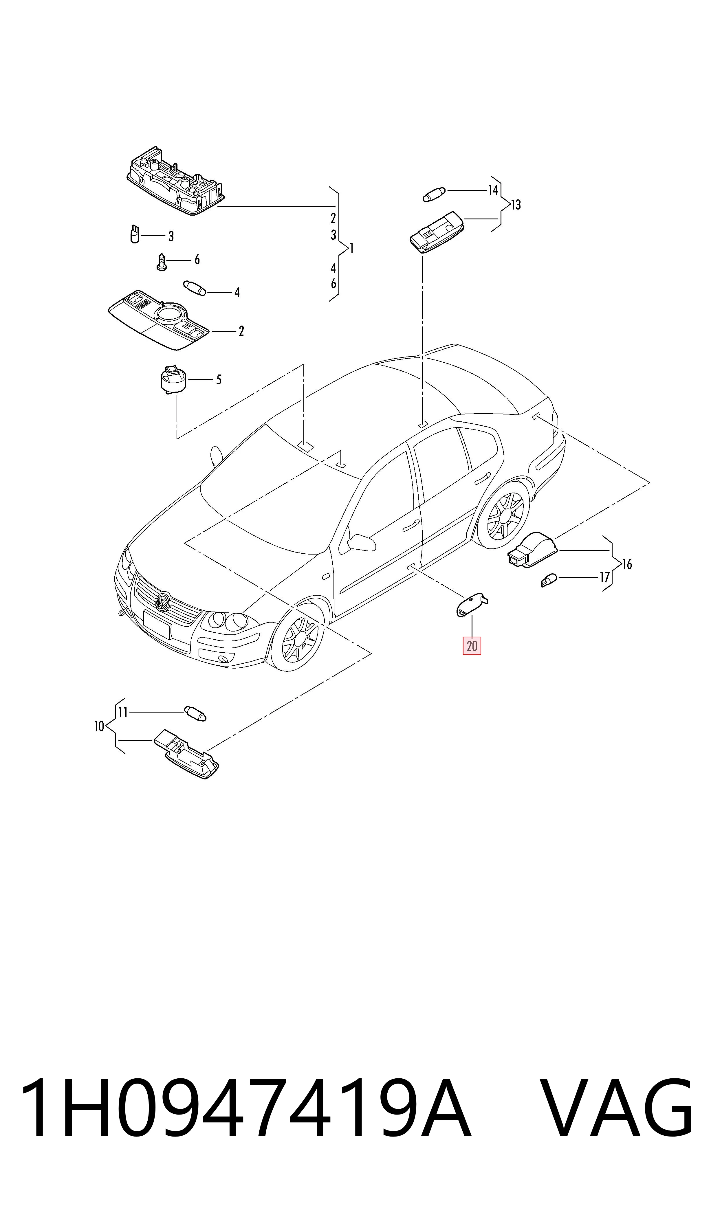  VAG 1H0947419A precio, desde 6,64 EUR