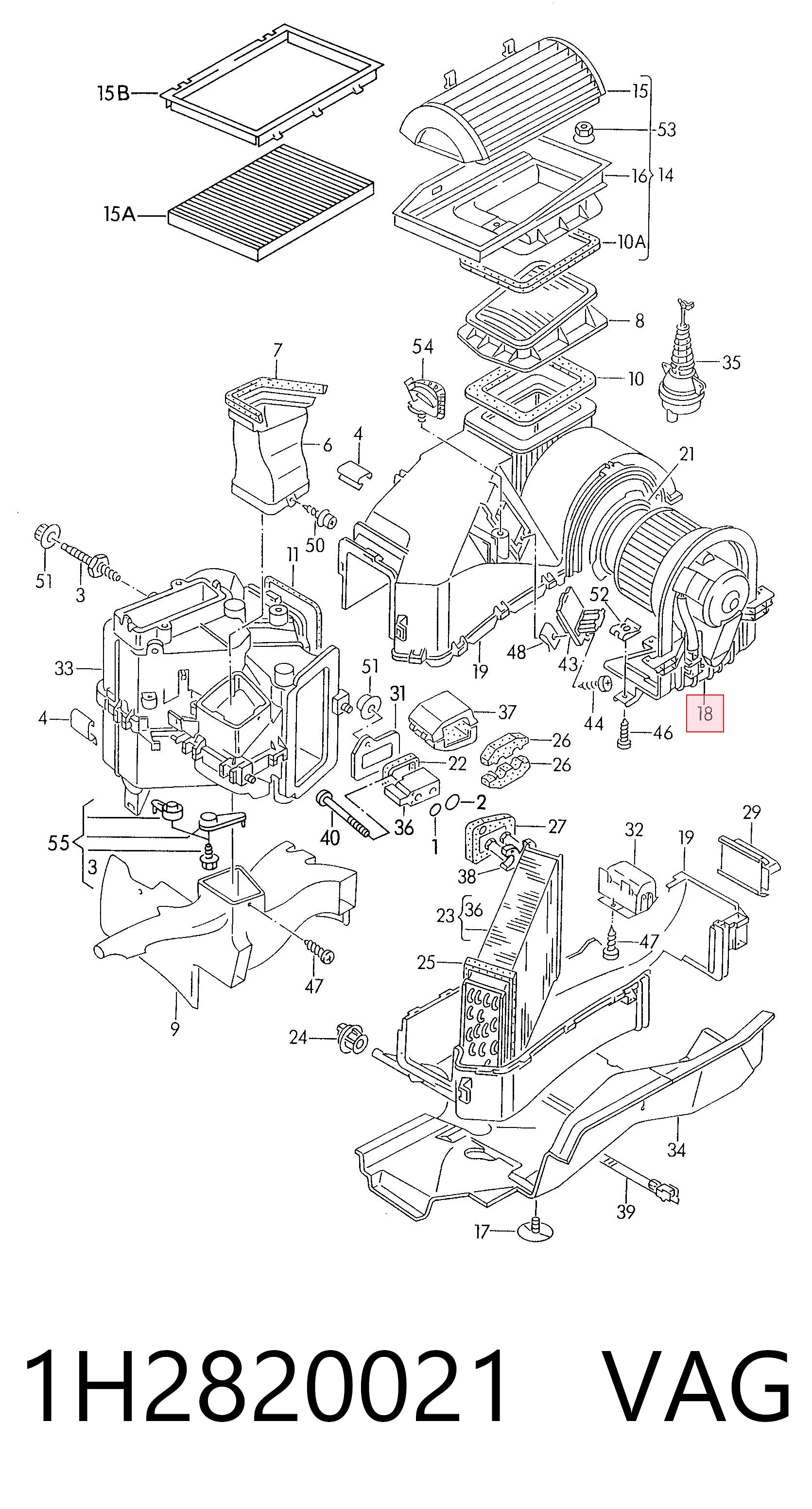 Motor del ventilador del calefactor 1H2820021 VAG