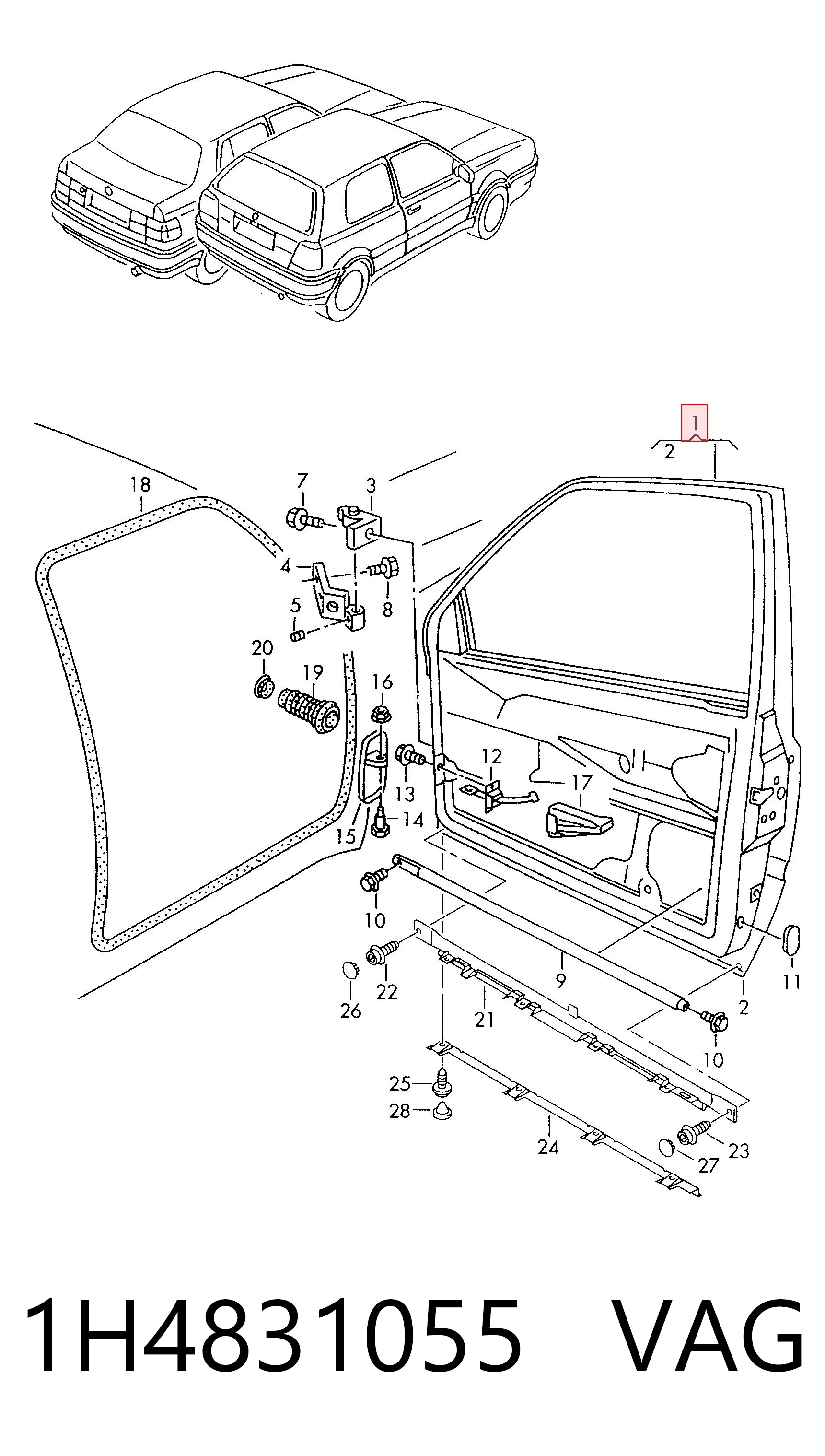 Comprar Puerta delantera izquierda Volkswagen Golf III 1H5 a bajo precio