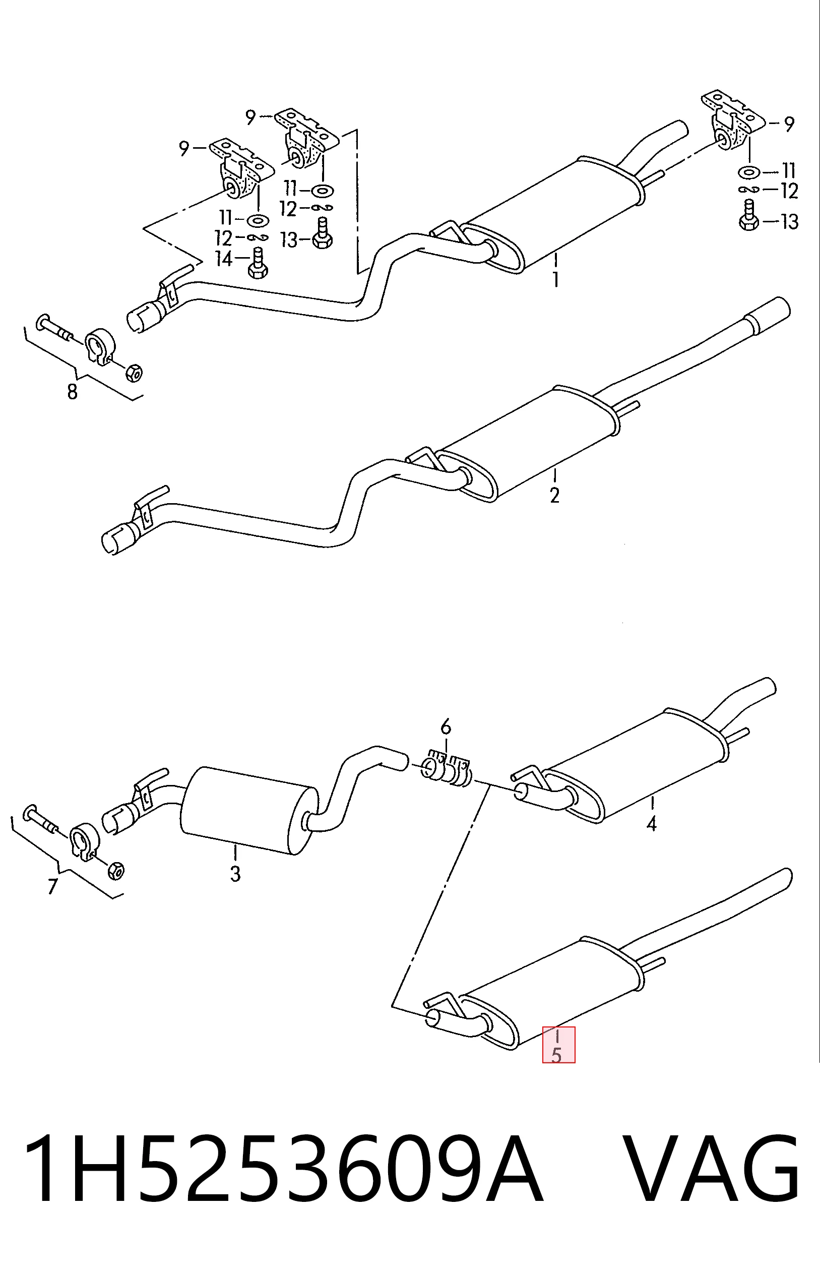 Comprar Silenciador trasero Volkswagen Vento  1H2 a bajo precio