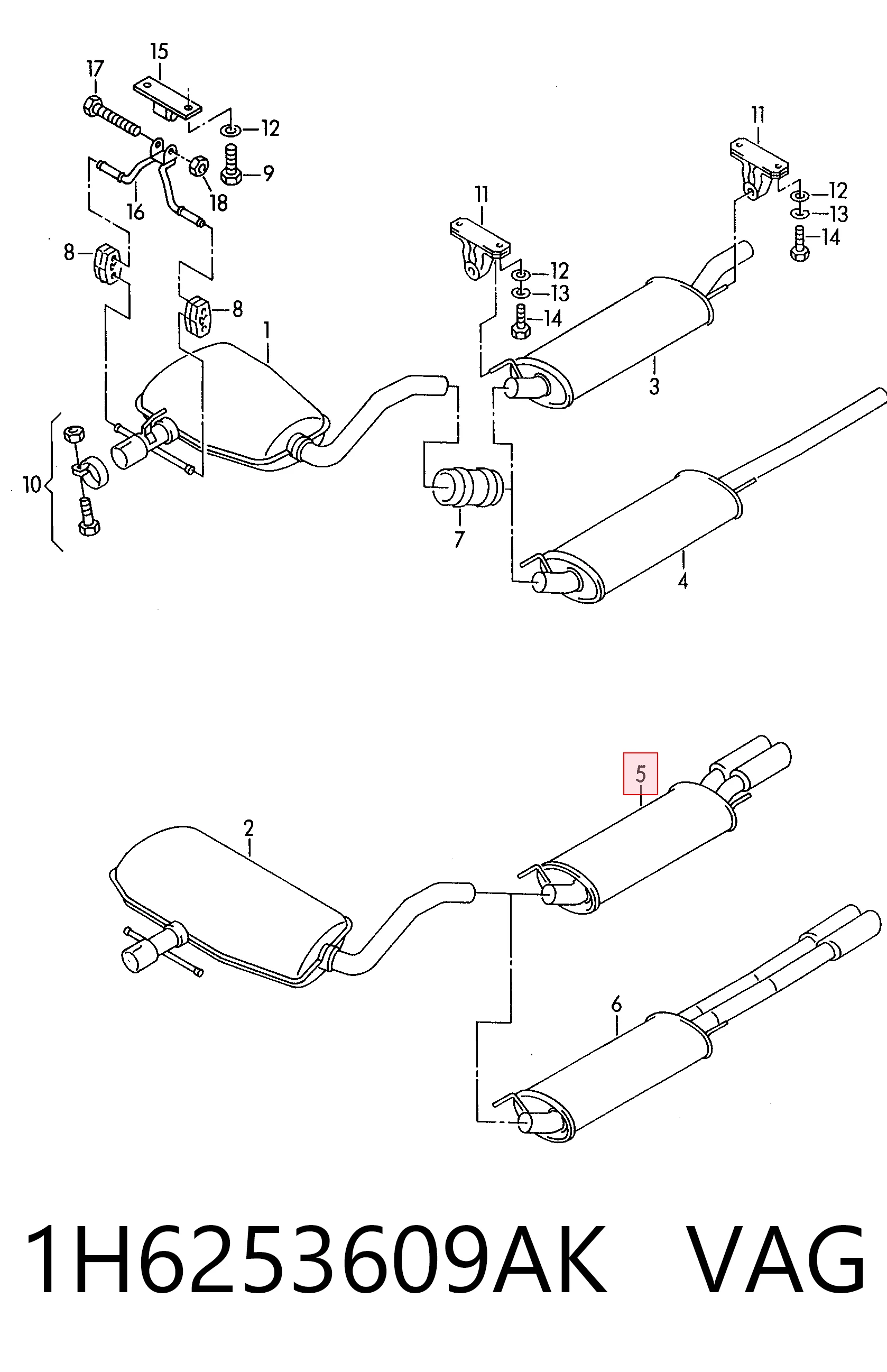 Comprar Silenciador trasero Volkswagen Golf III 1H5