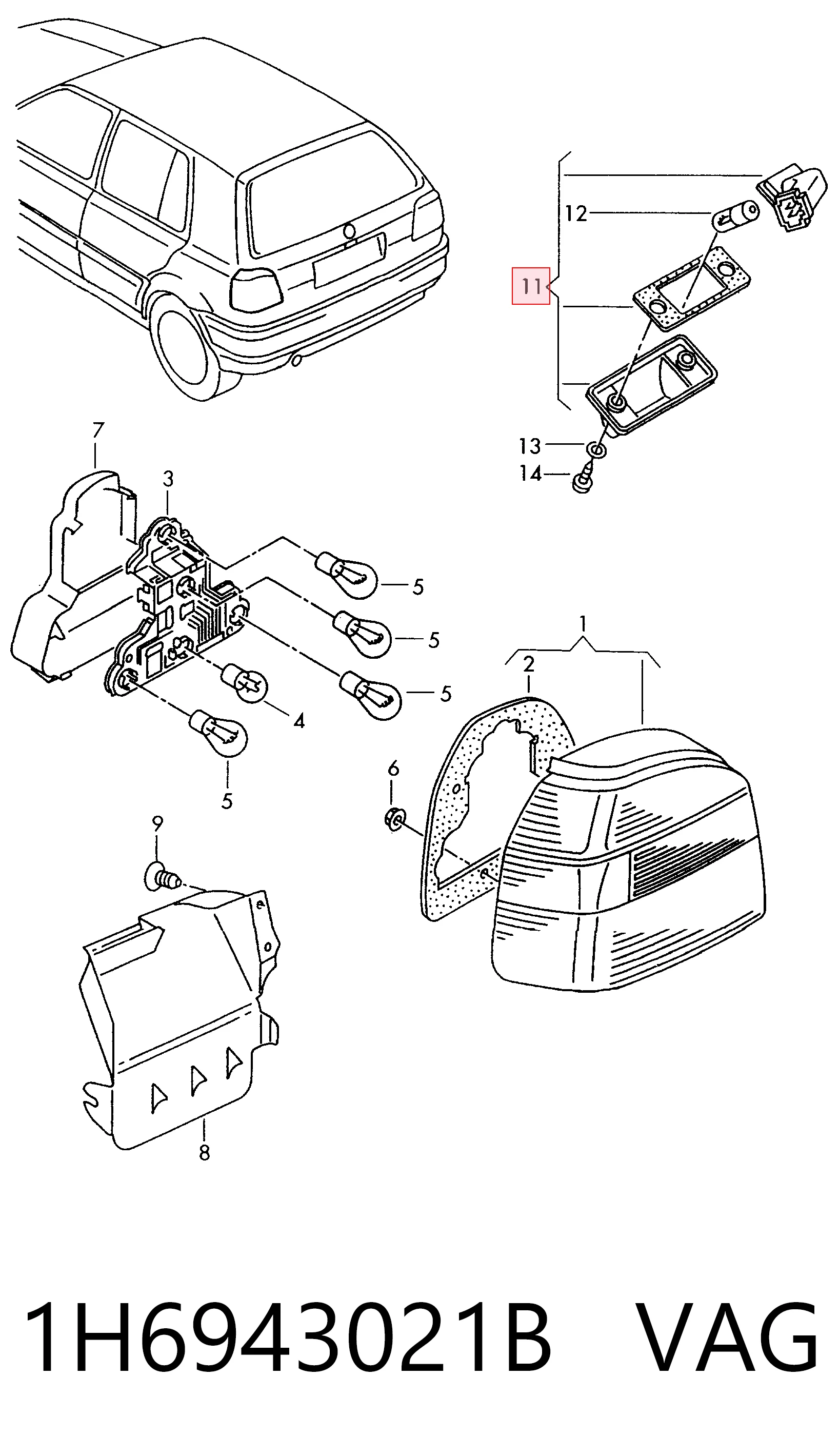 Luz de matricula para Seat Ibiza II 6K1