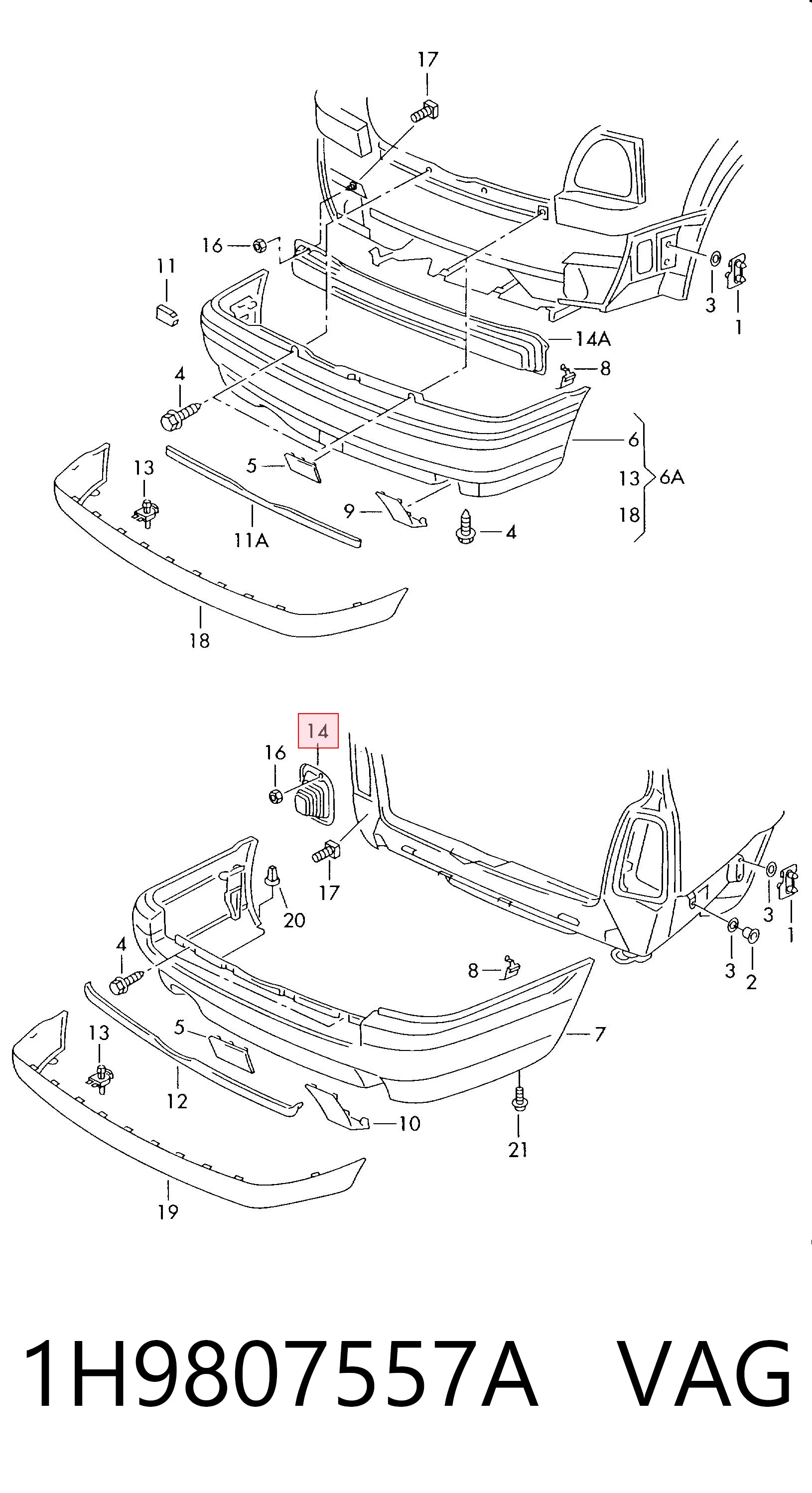 Comprar Refuerzo de parachoques trasero Volkswagen Golf III 1H5 a bajo precio