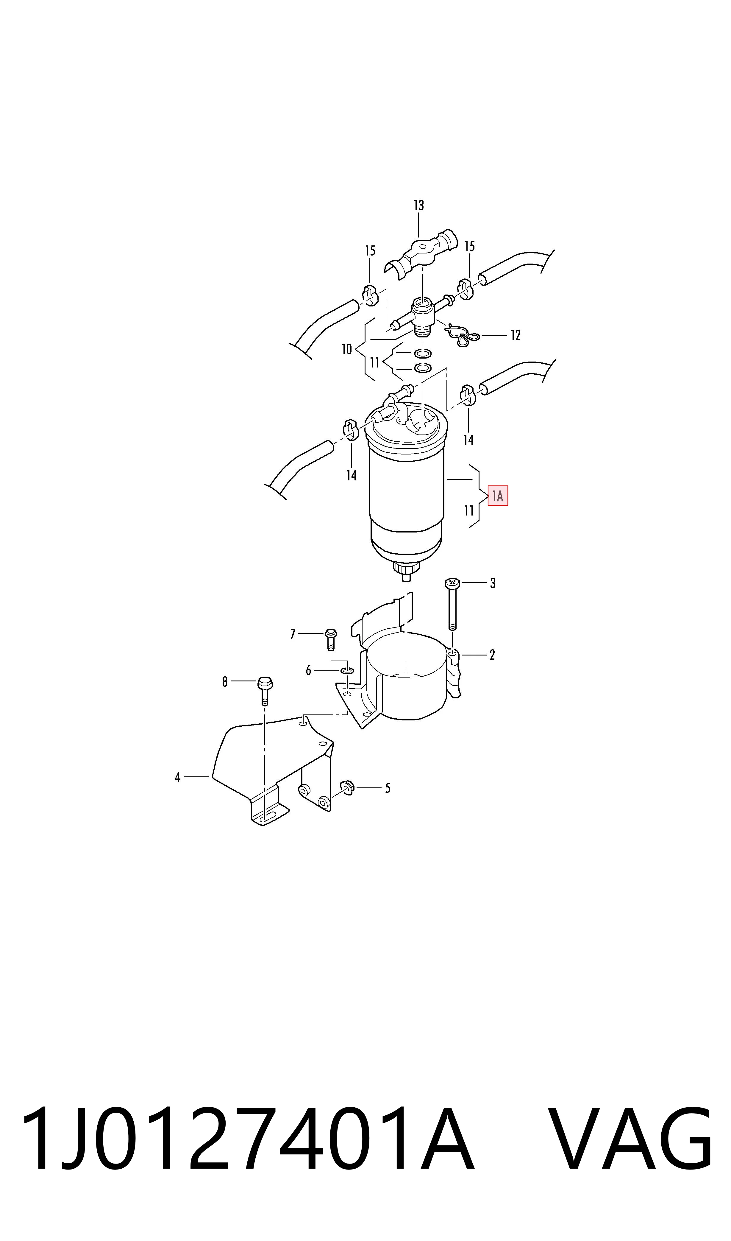 1J0127401A VAG Filtro de gasolina