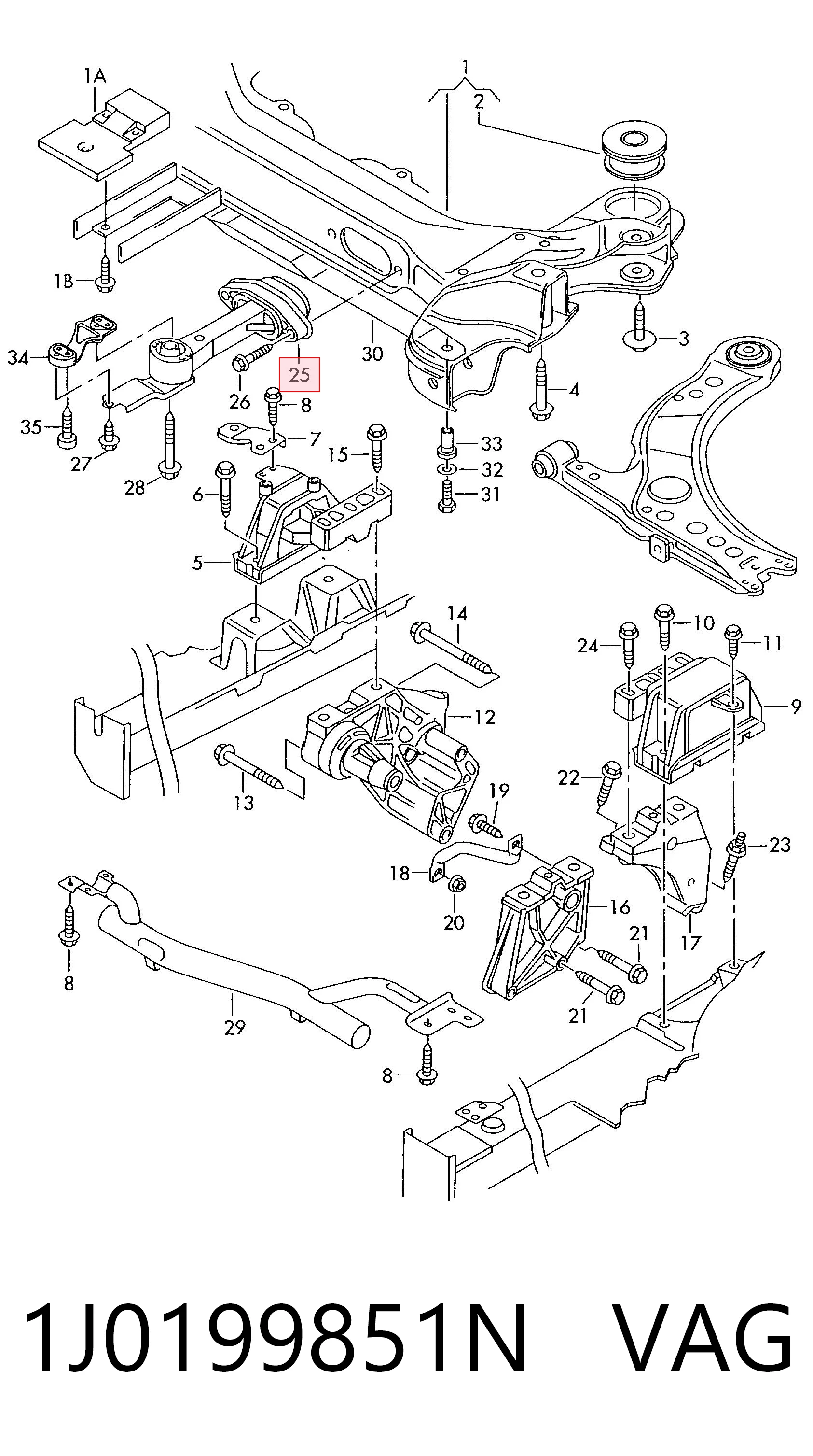 1J0199851N VAG Taco de motor