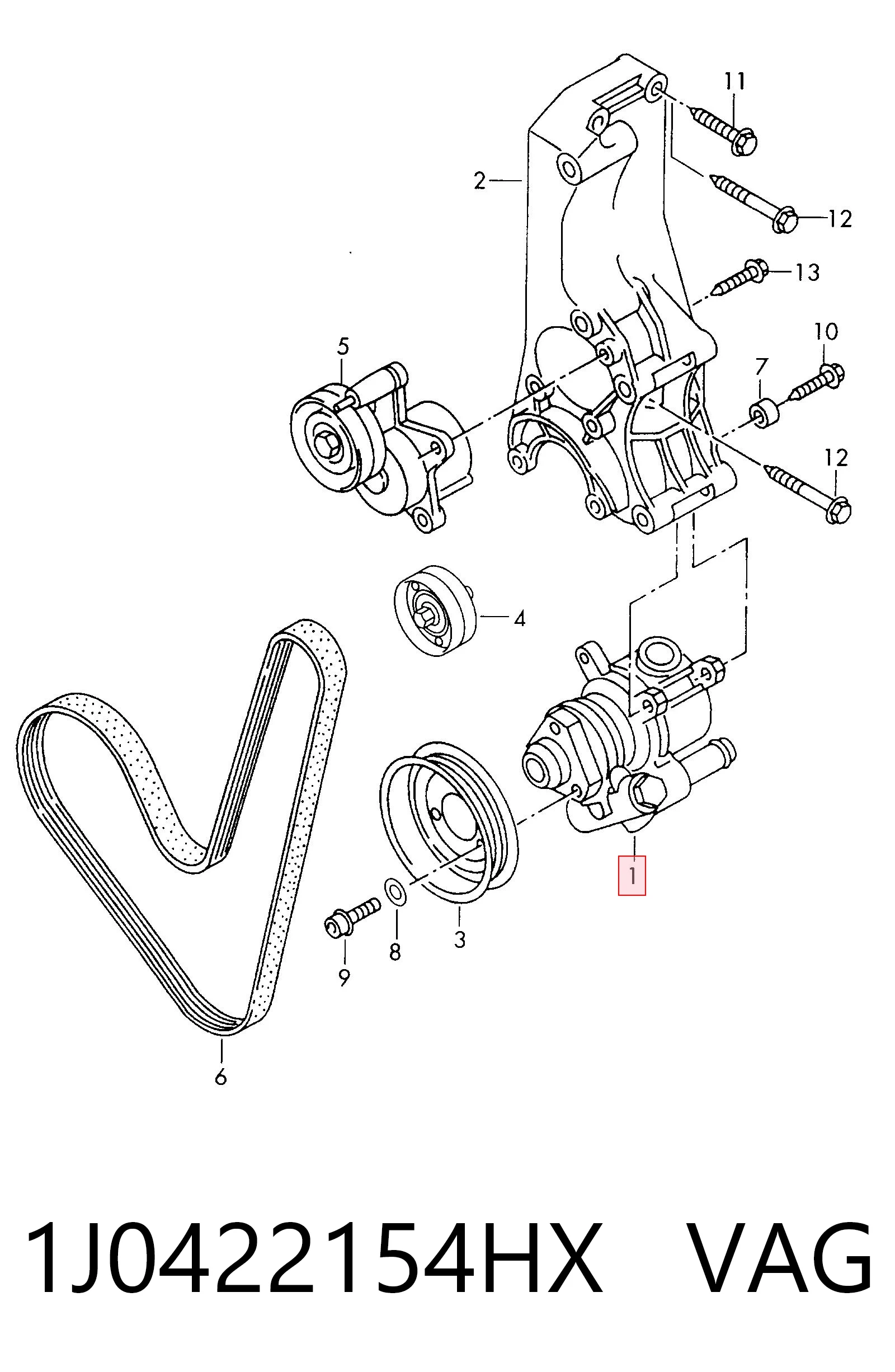 Bomba de dirección asistida  VAG 1J0422154HX precio, desde 30,86 EUR