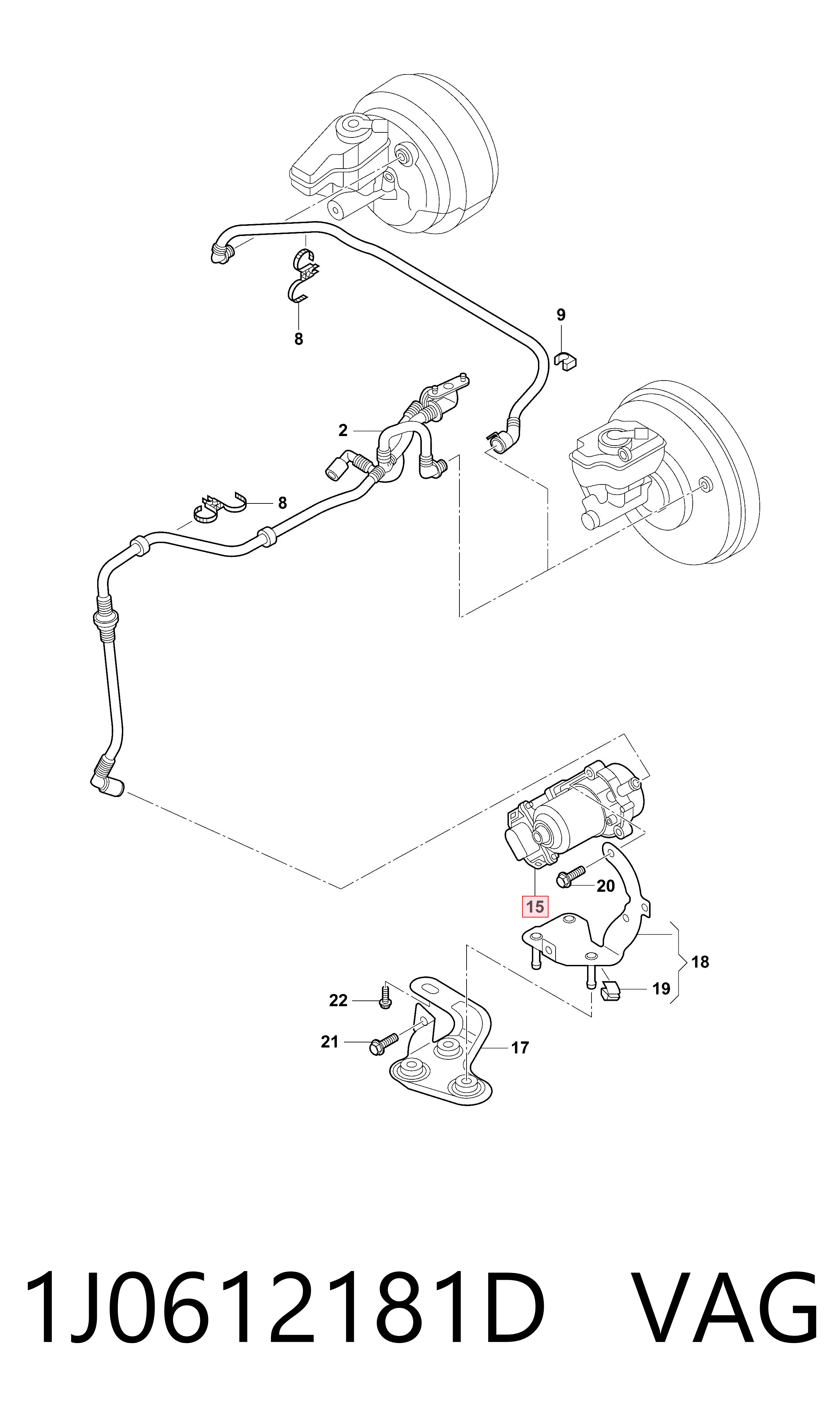 Bomba de vacío del sistema de frenado Audi A3 sedán (8VS, 8VM) (2013 - 2020) precio, desde 77,14 EUR