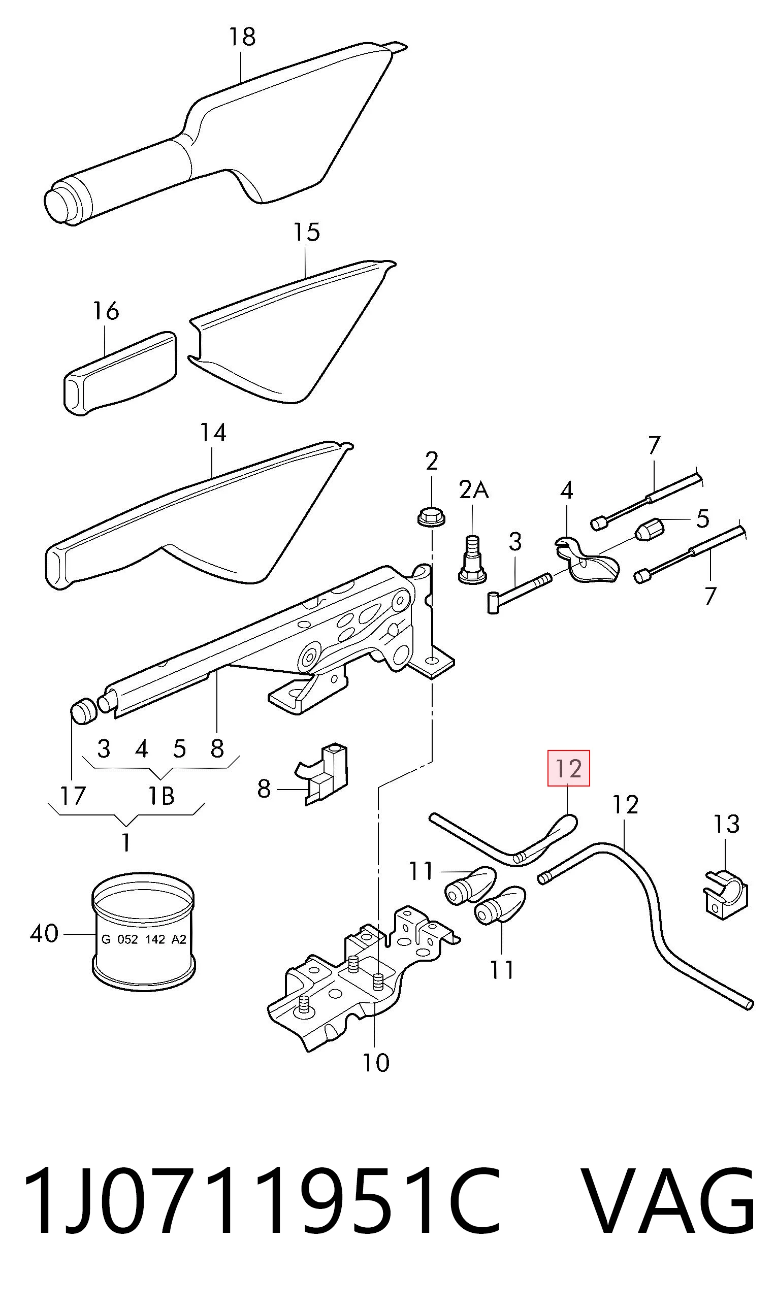 Guía del cable del freno de mano VAG 1J0711951C precio, desde 26,97 EUR
