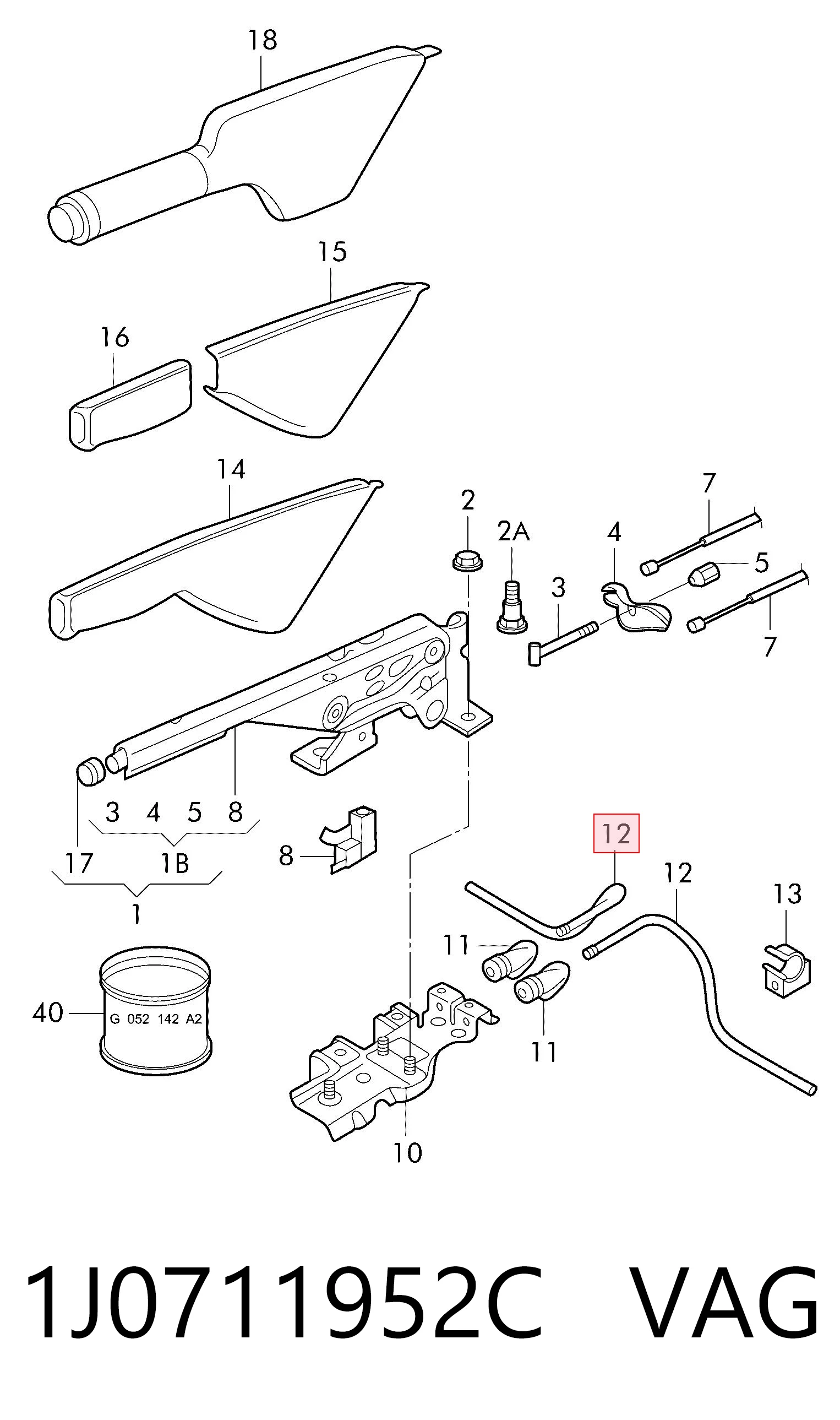 Guía del cable del freno de mano VAG 1J0711952C precio, desde 16,75 EUR