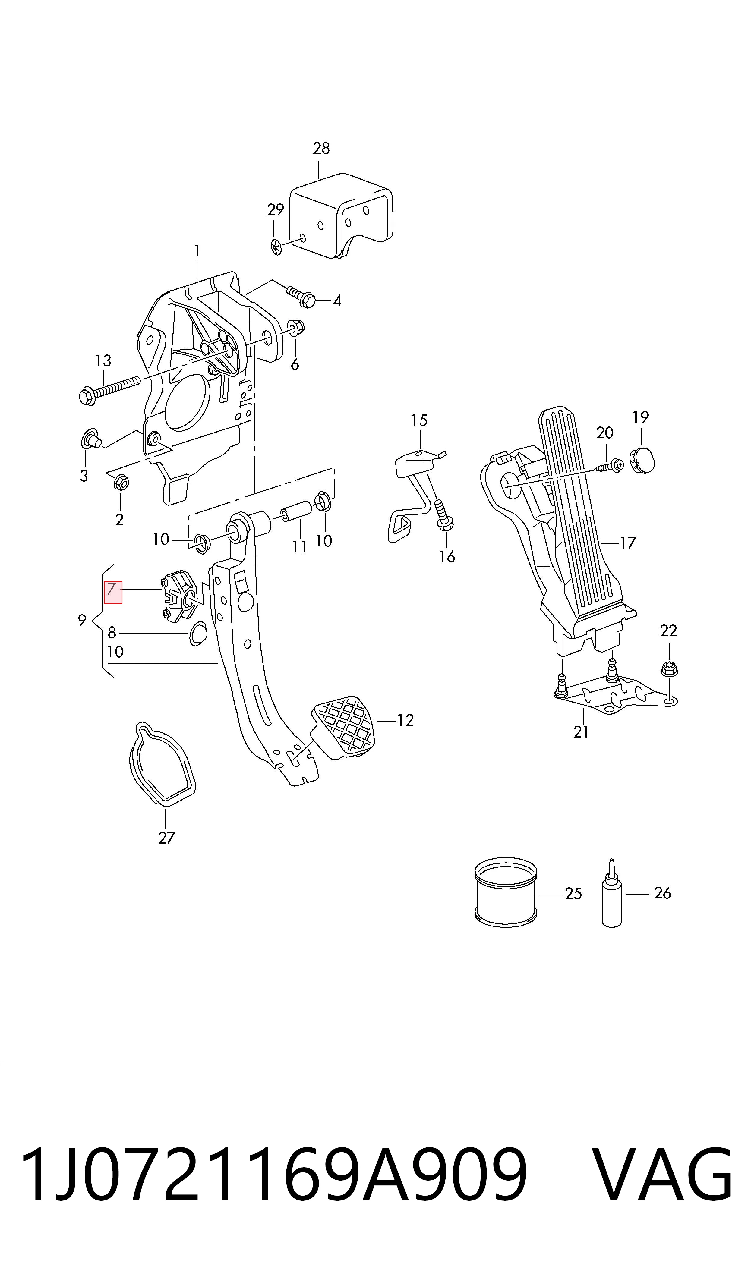 Clip de pedal de cable de embrague 14721002 AND