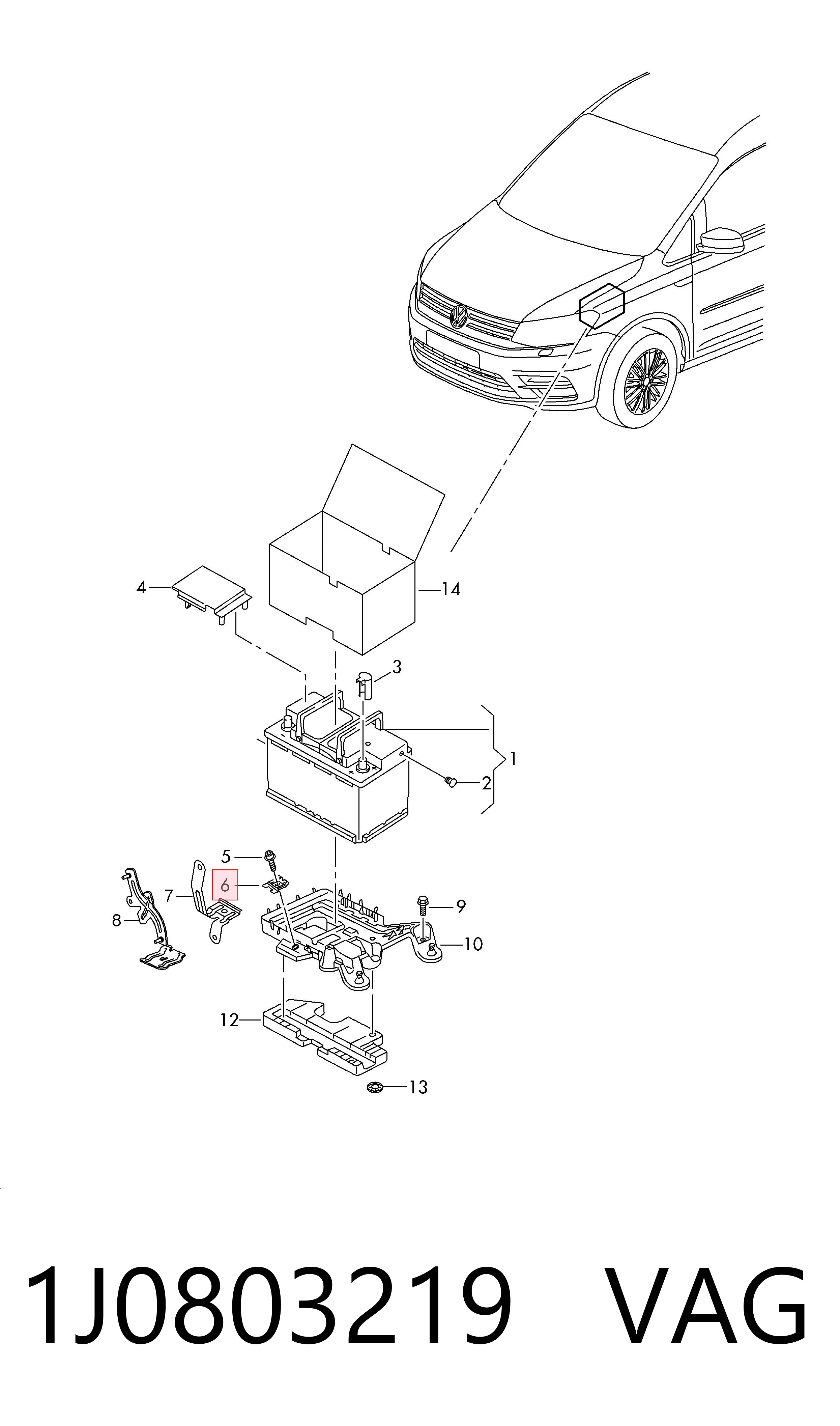 Soporte de batería VAG 1J0803219 precio, desde 8,49 EUR