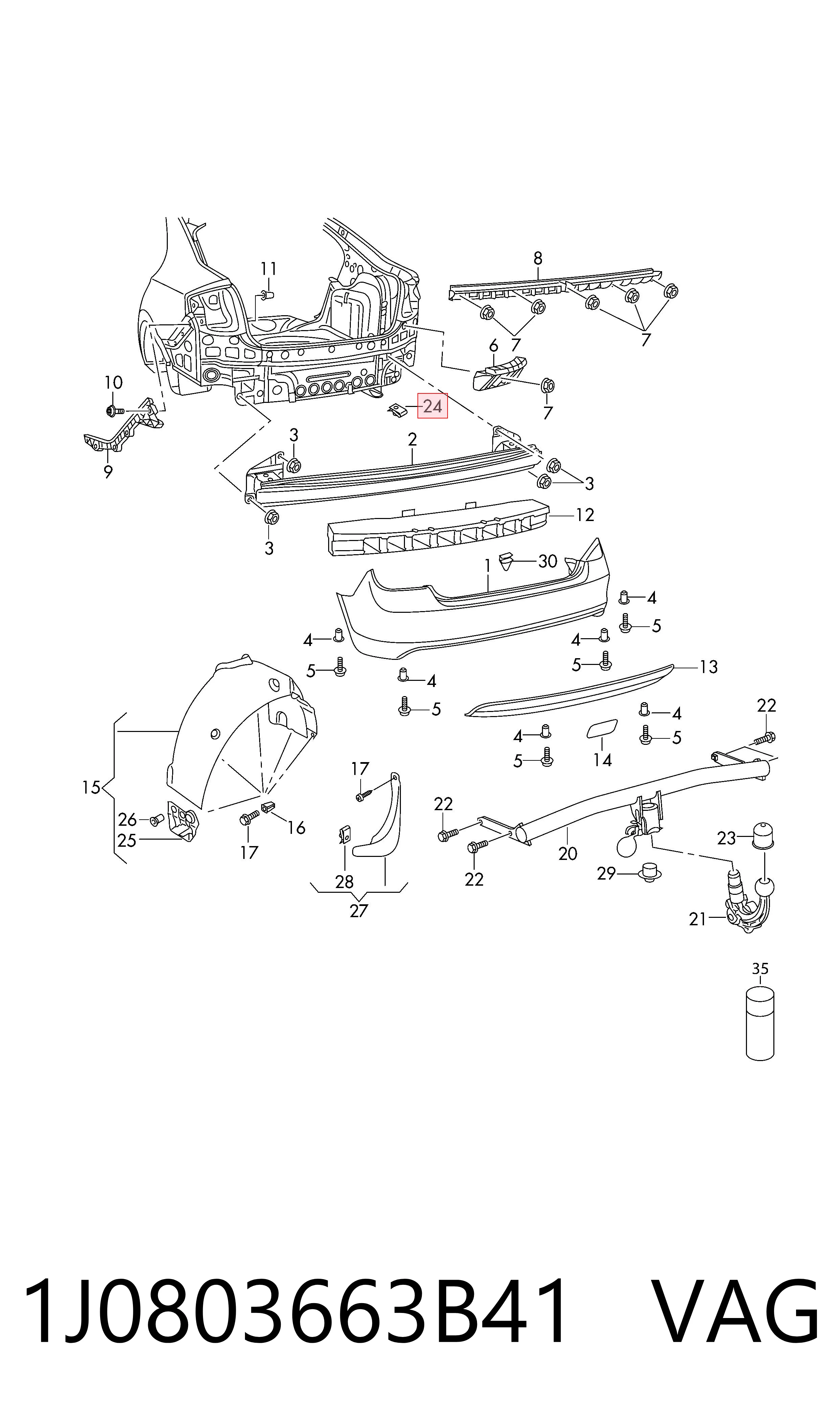Comprar 1J0803663B41 VAG Soporte de rueda de repuesto