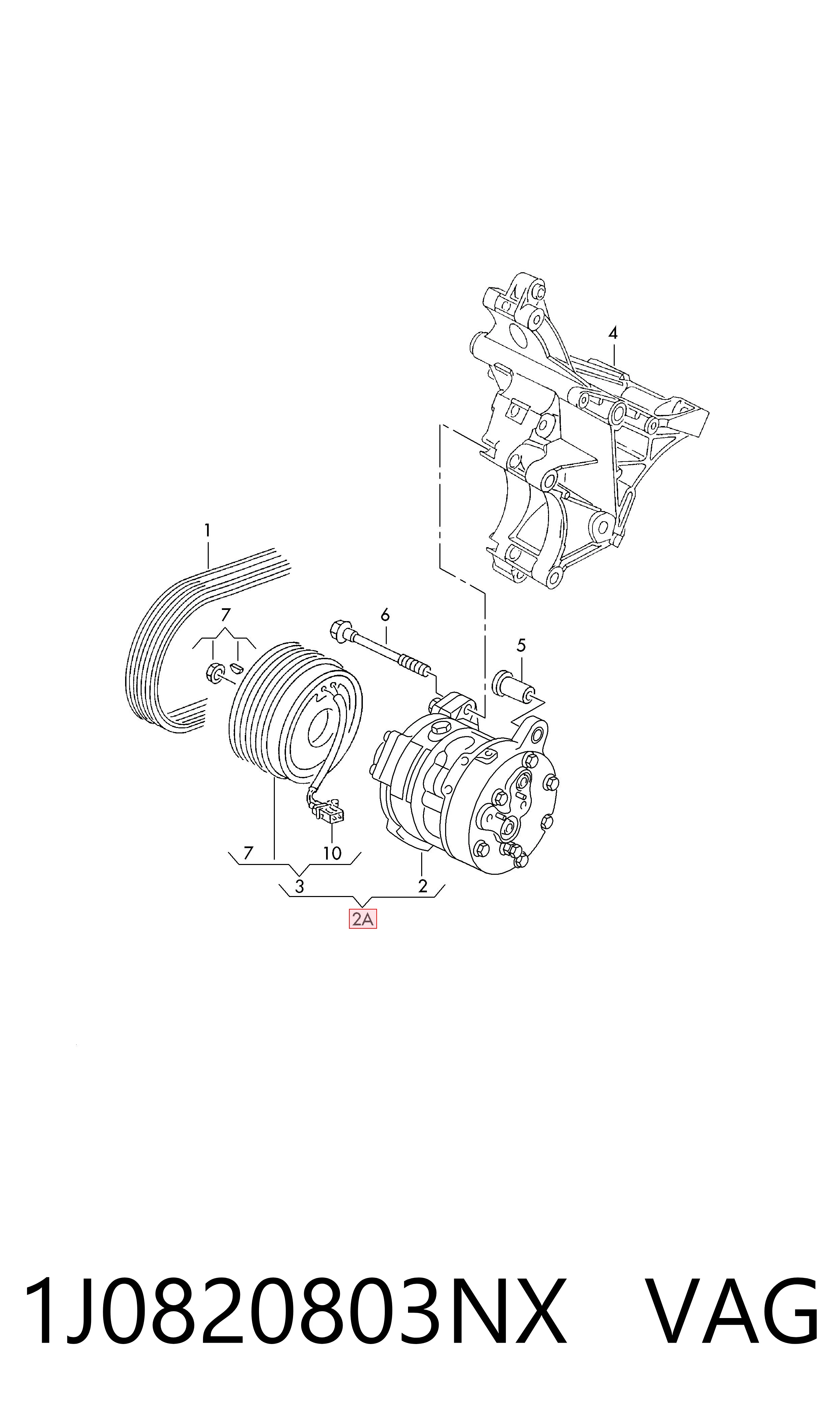 1J0820803NX VAG Compresor climatizador