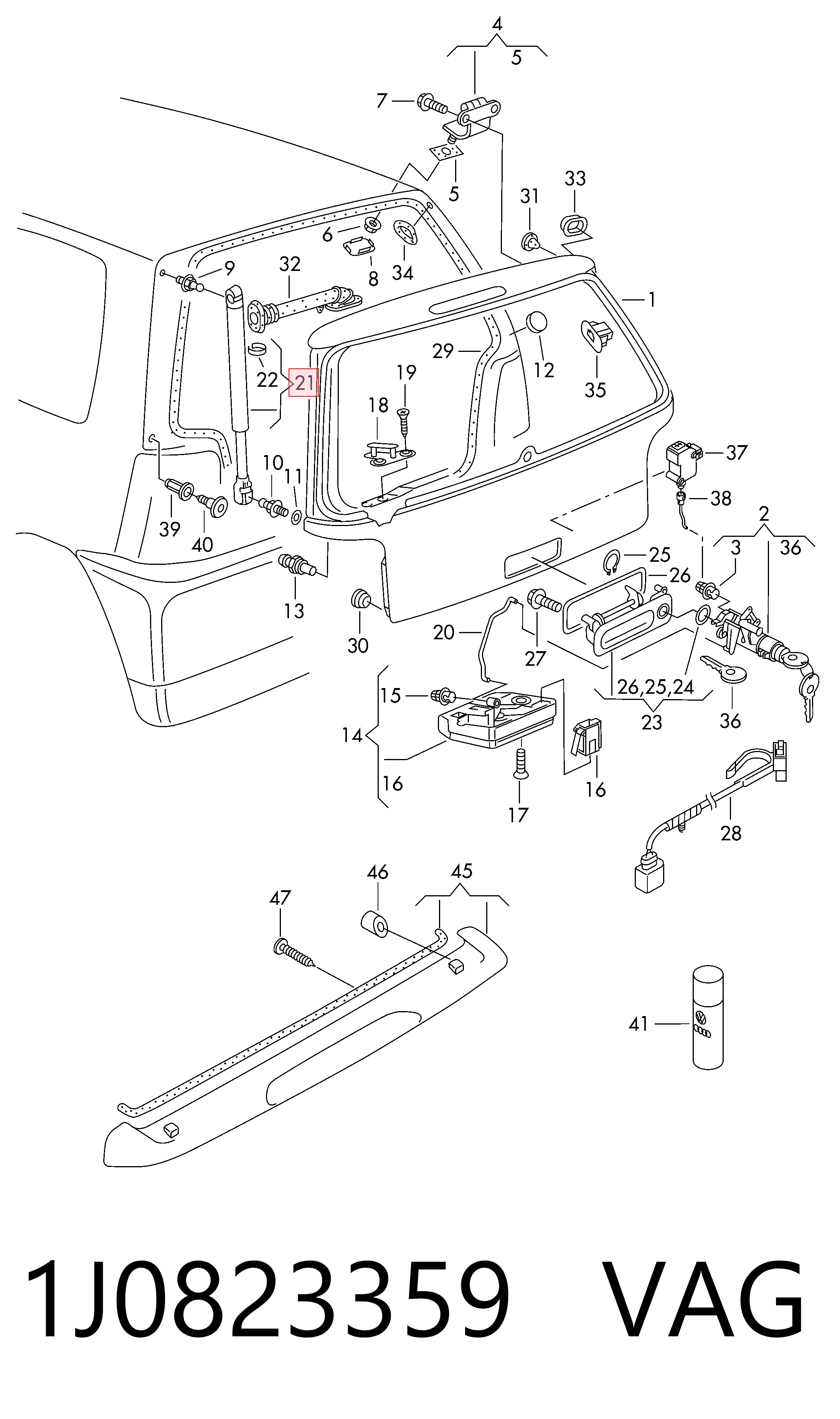 Muelle neumático de capó de motor para Audi A3  (8L1)