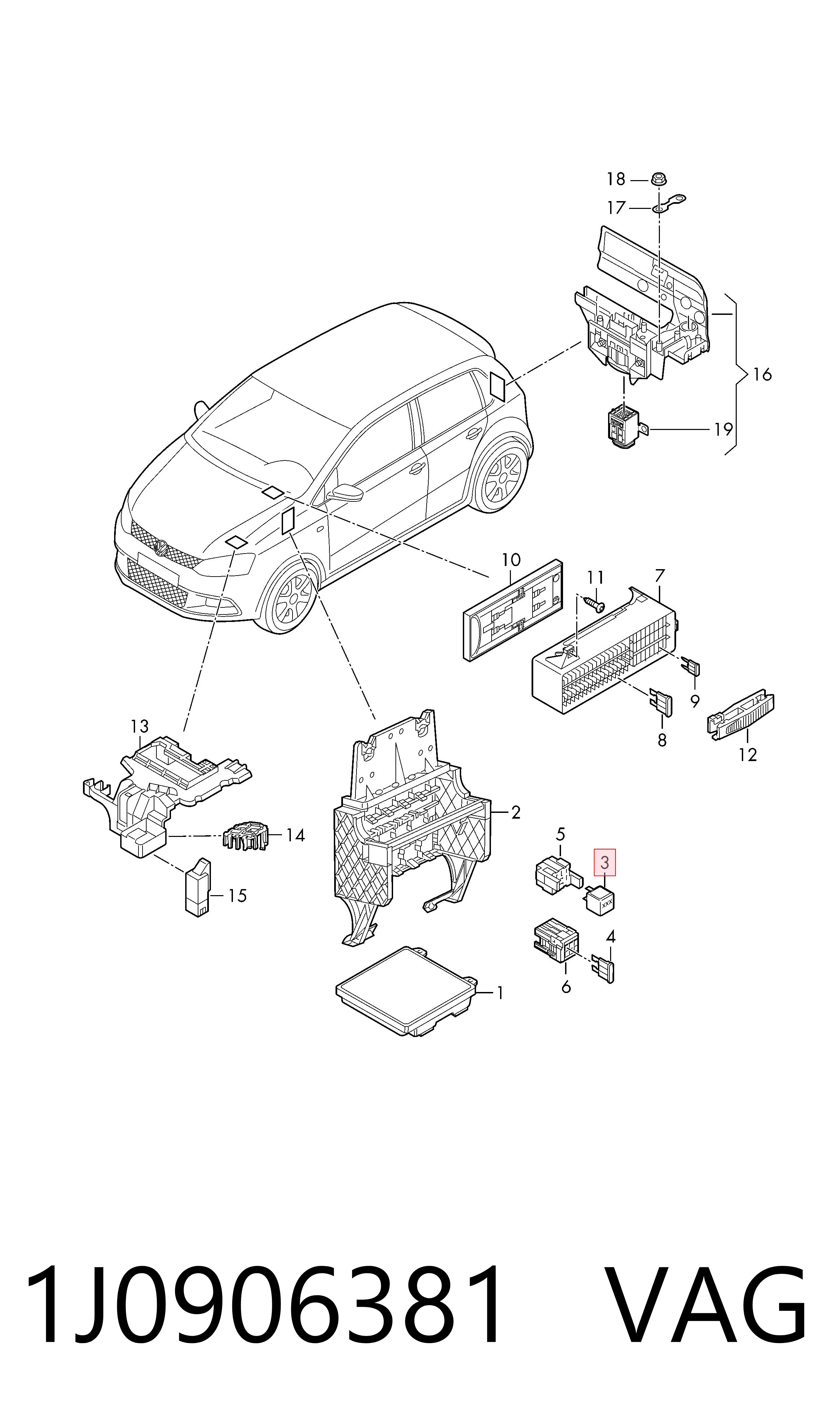 1J0906381 VAG Relé de bomba eléctrica de combustible