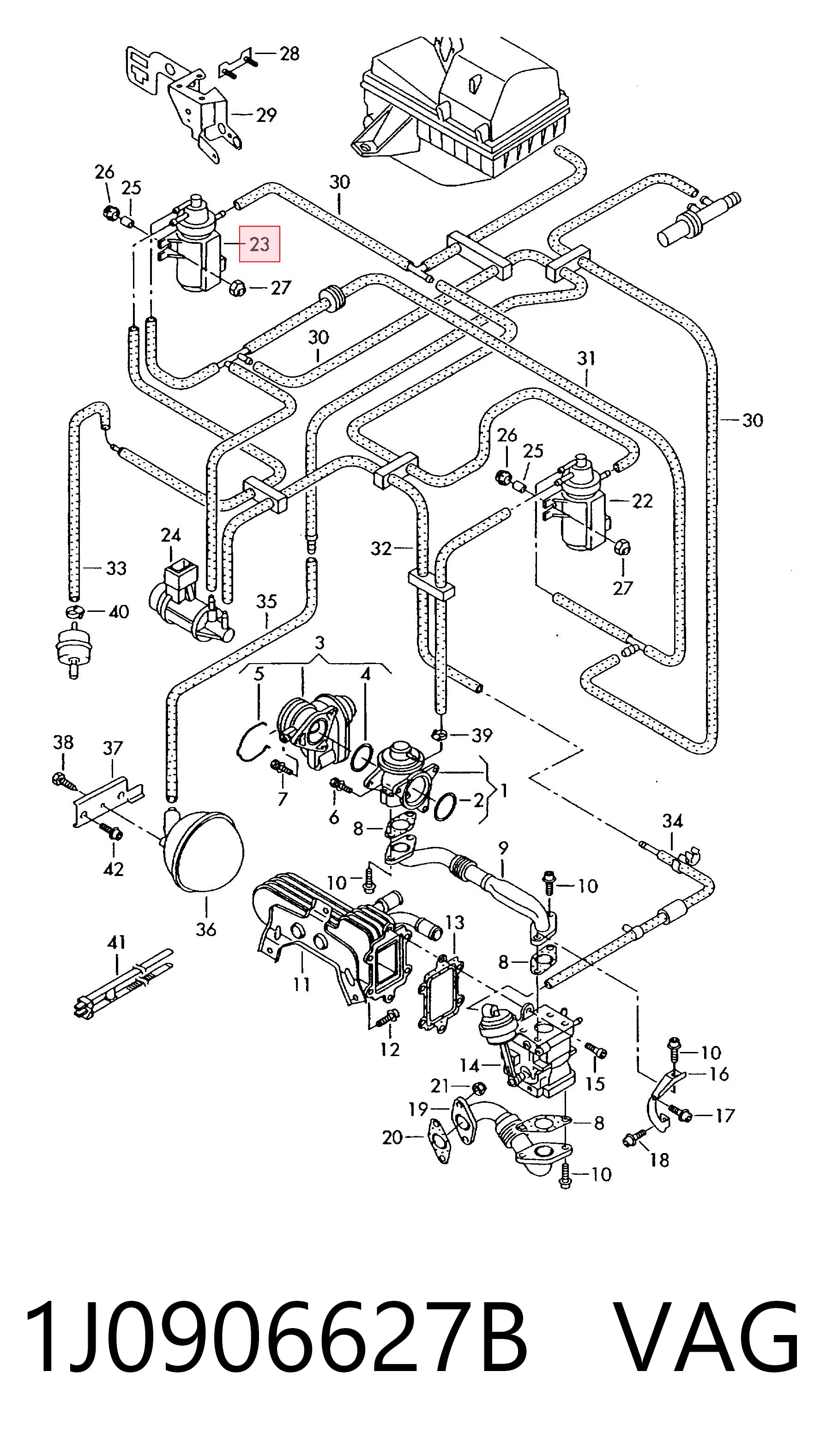 1J0906627B VAG Válvula de solenoide de control de mariposa EGR