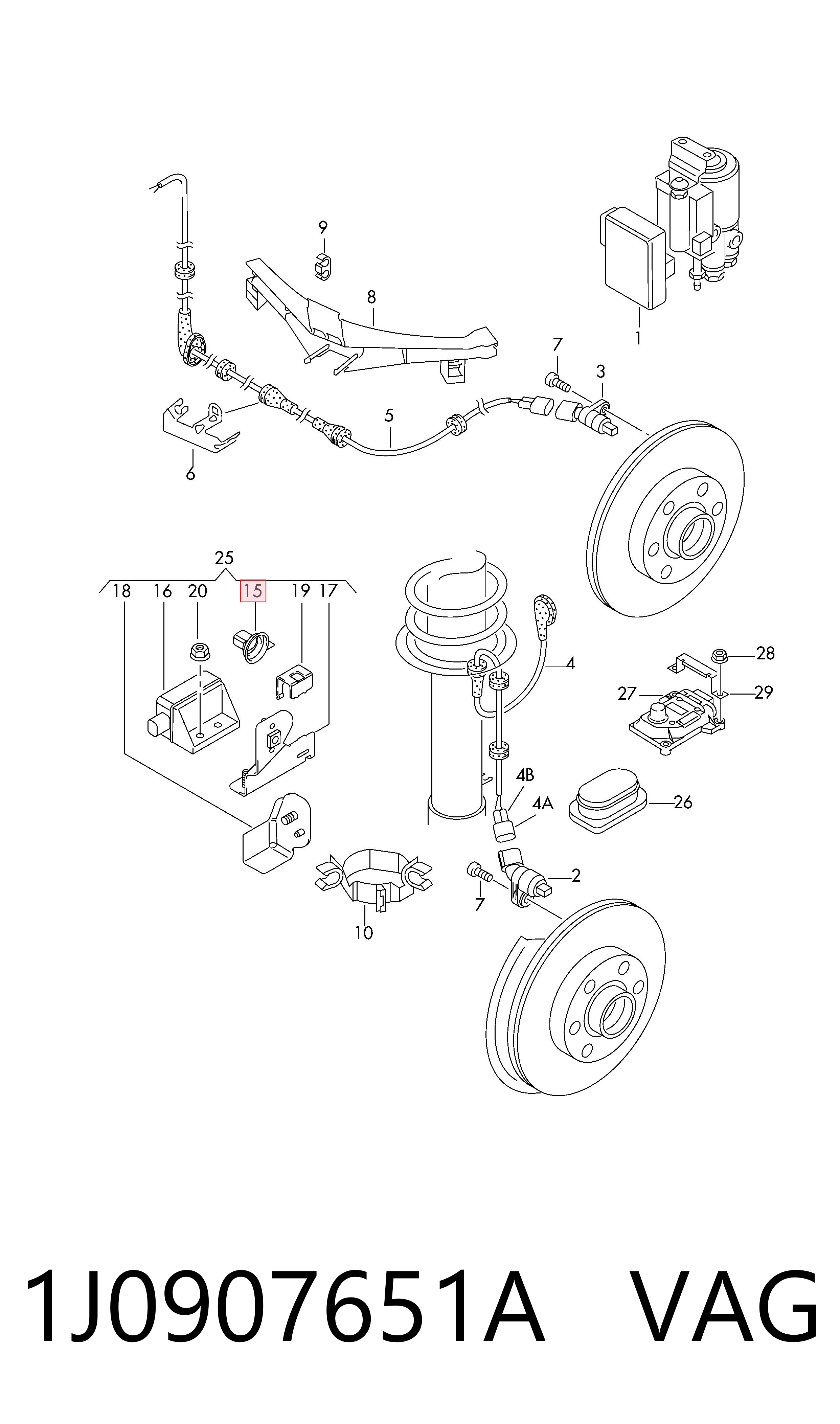 1J0907651A VAG Sensor de aceleración longitudinal