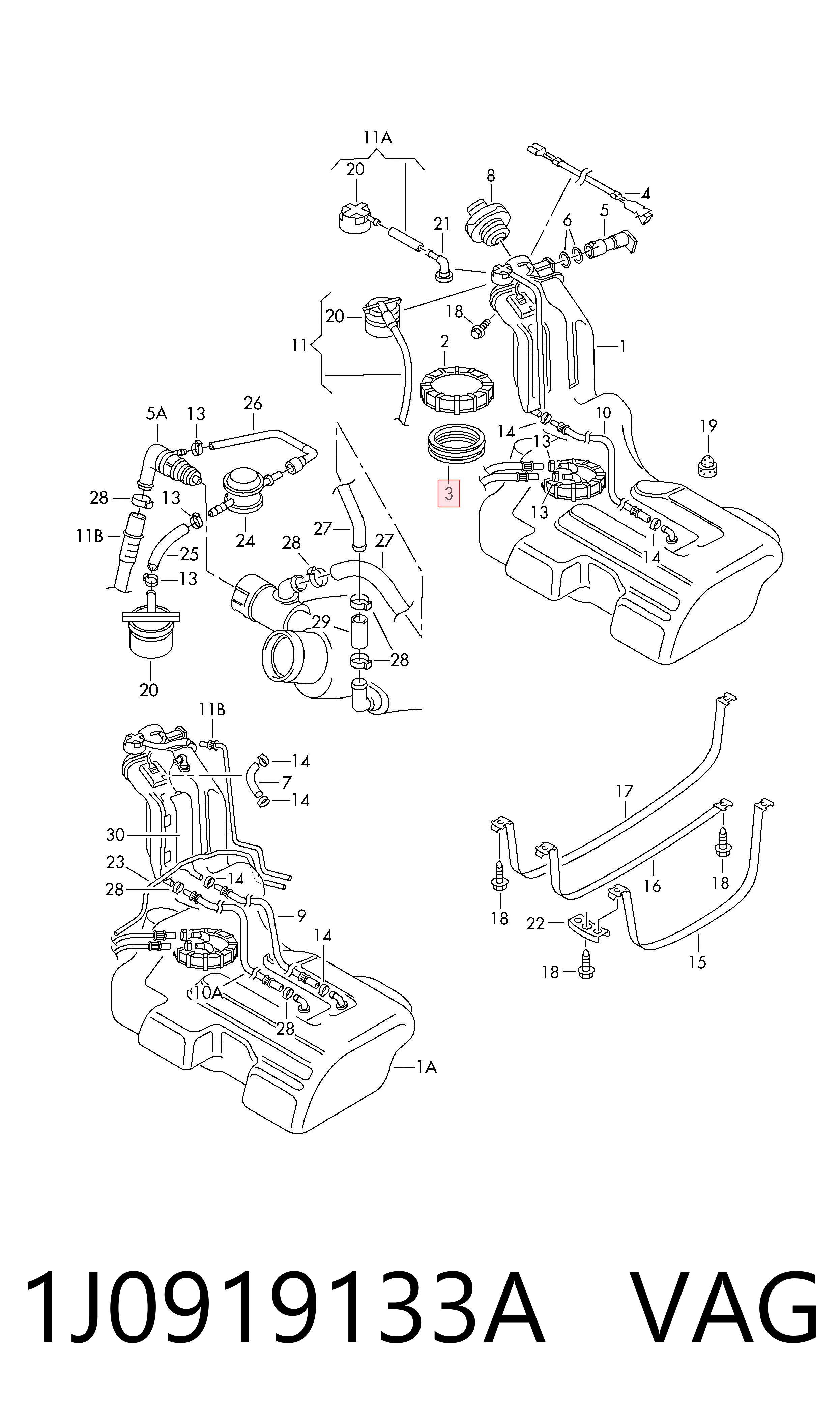 Junta del sensor de nivel de combustible/bomba de combustible (depósito de combustible) VAG 1J0919133A precio, desde 8,61 EUR