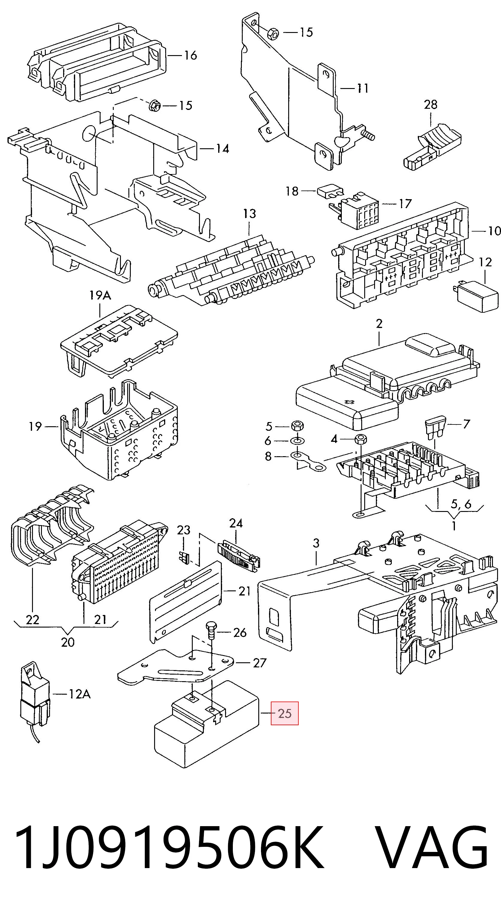 1J0919506K VAG Regulador de velocidad del ventilador de refrigeración (unidad de control)