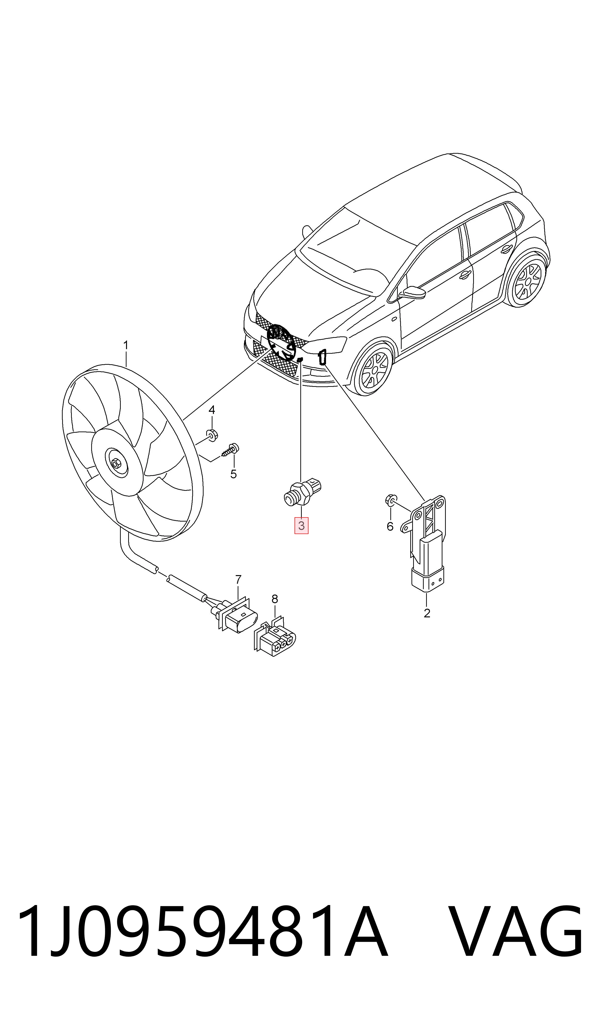 1J0959481A VAG Interruptor térmico