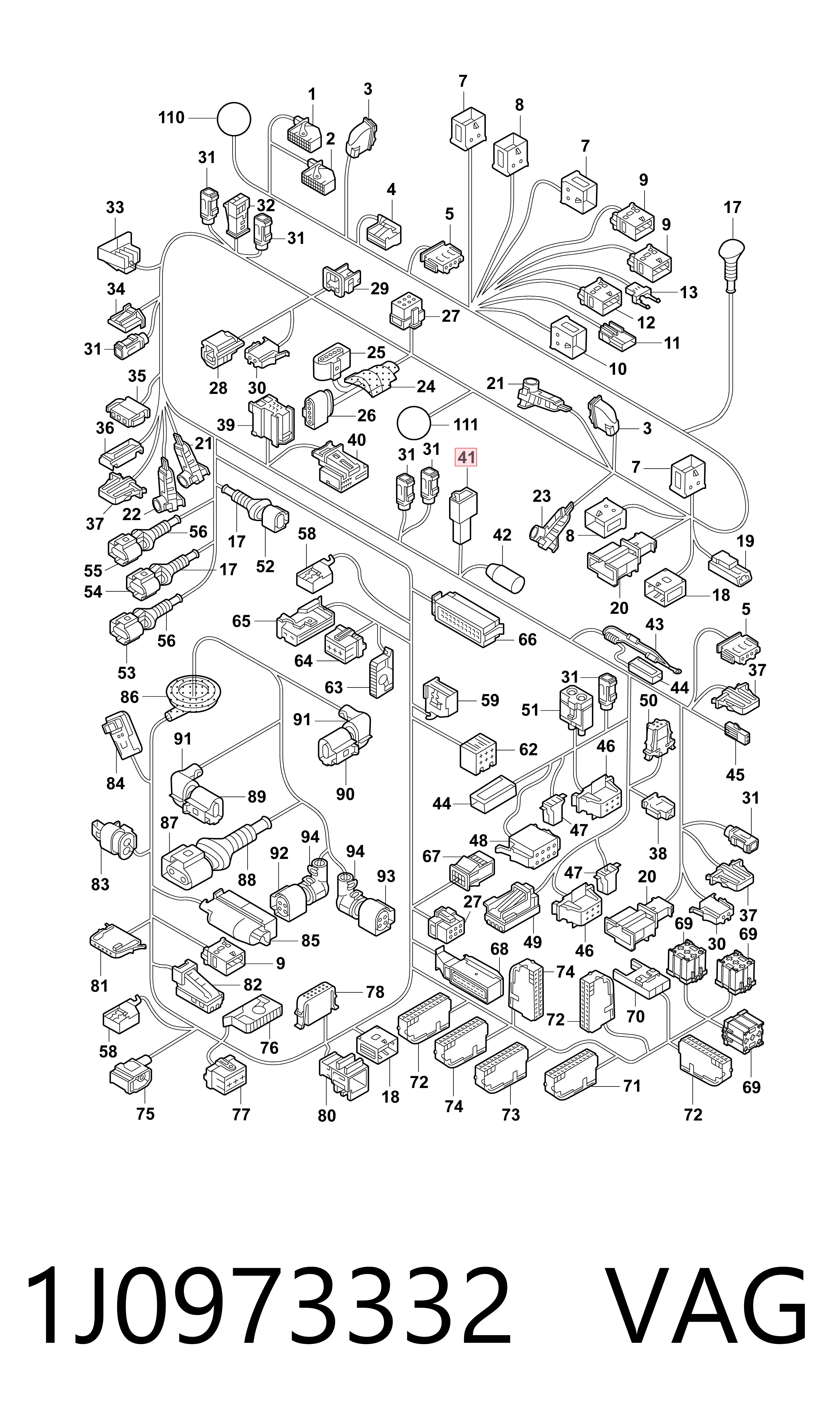1J0973332 VAG Conector de alternador