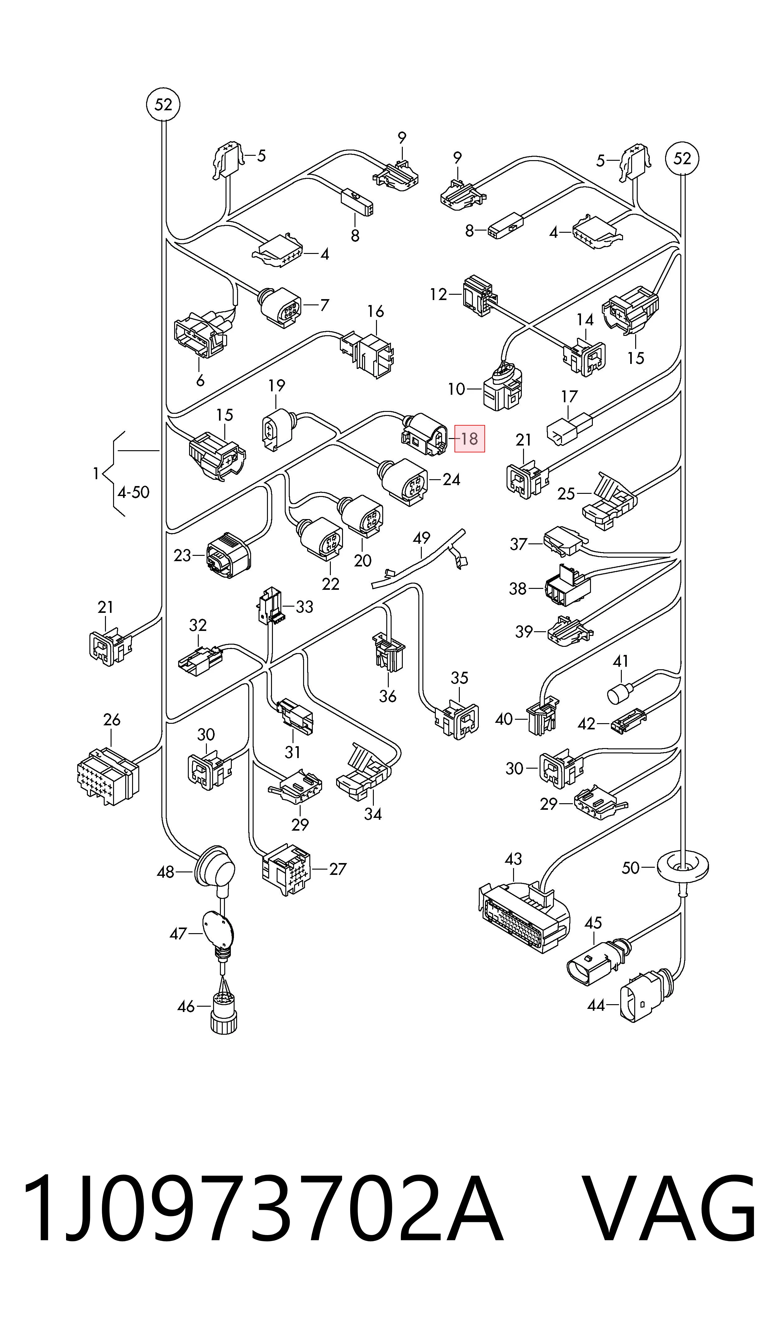 Conector del regulador de fases de distribución VAG 1J0973702A precio, desde 14,58 EUR