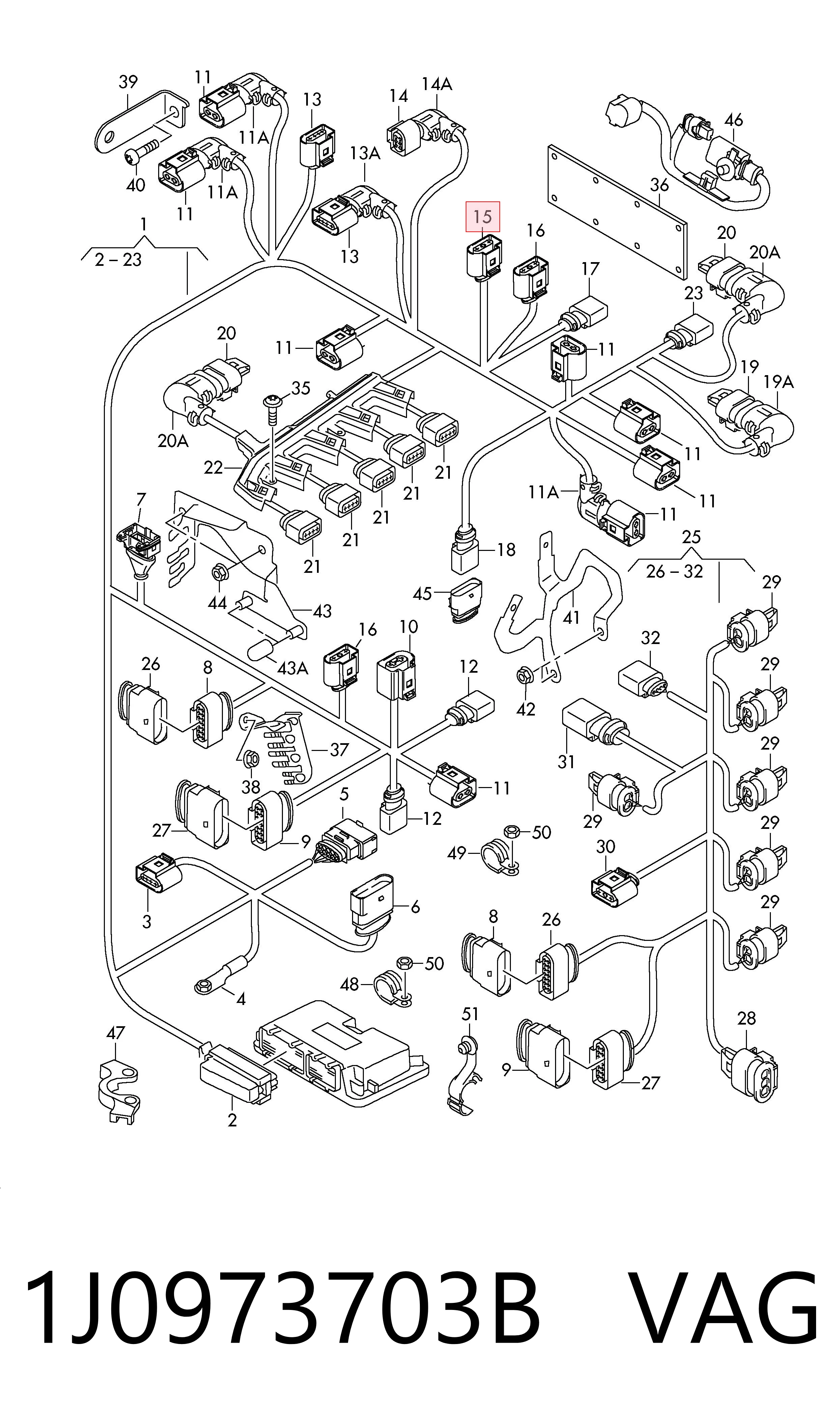 1J0973703B VAG Terminal del cable