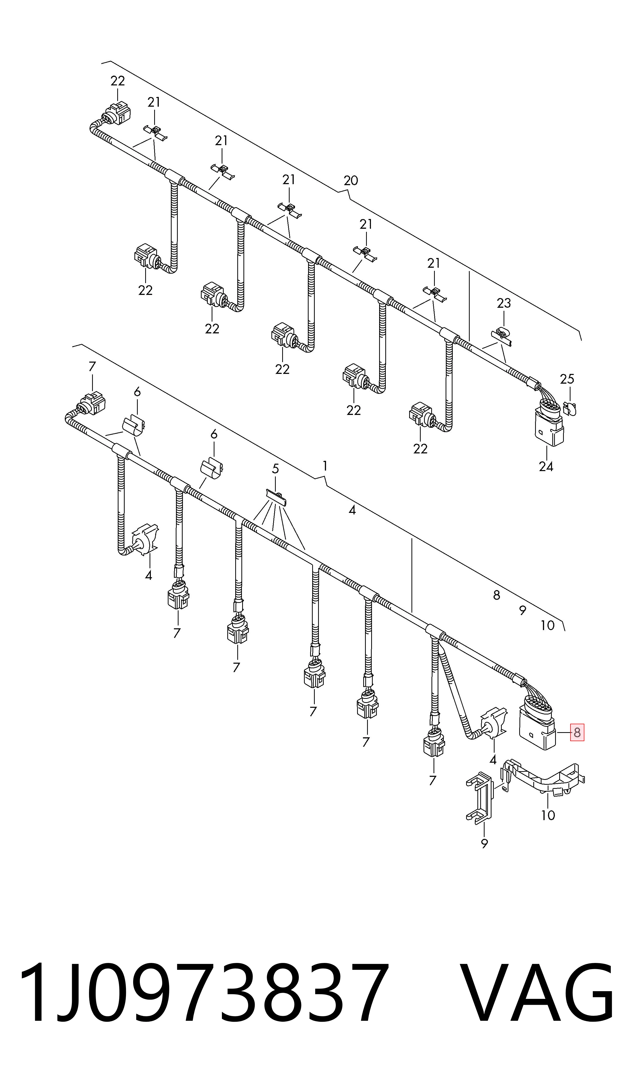 1J0973837 VAG Enchufe eléctrico de remolque para camión