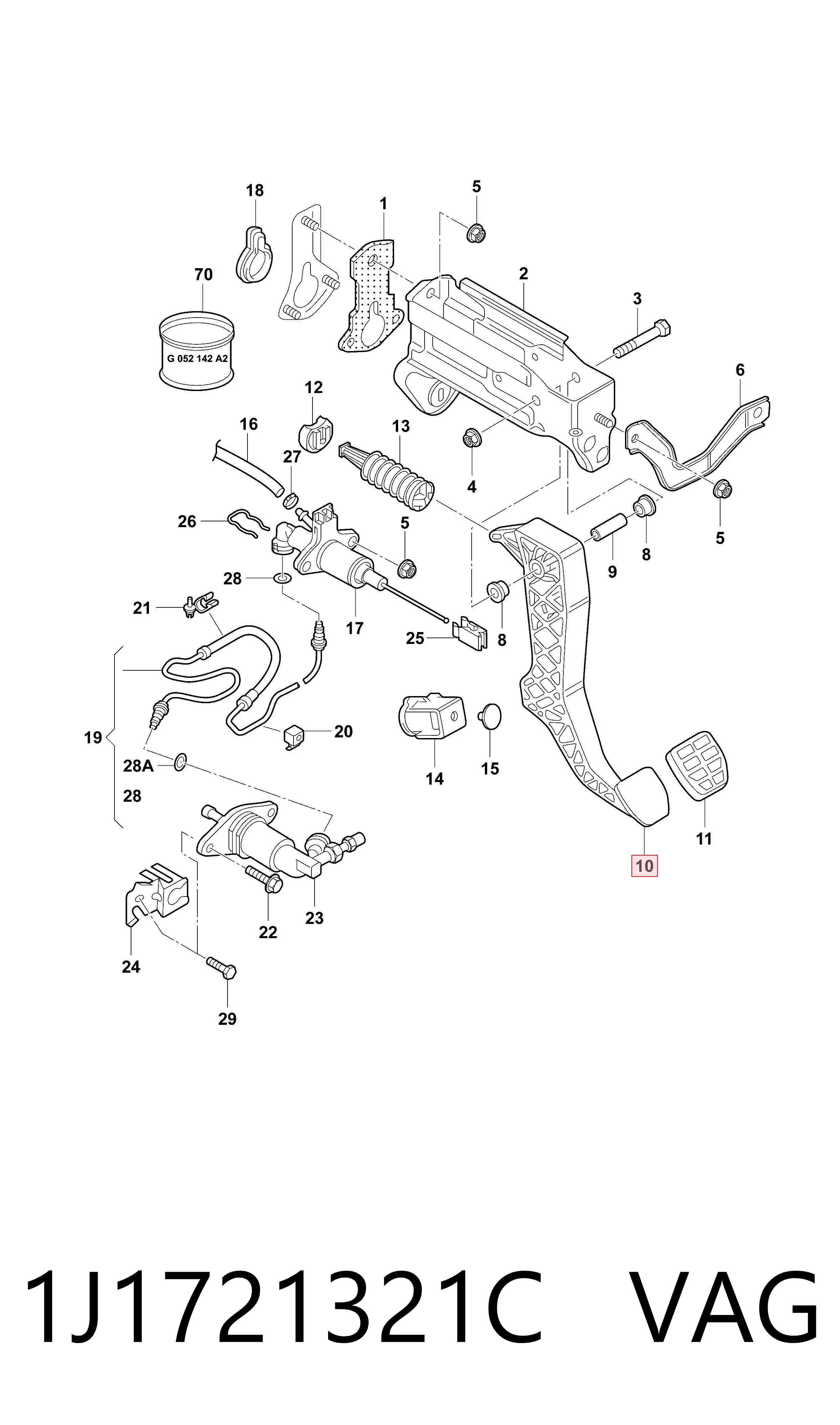Pedal del embrague para Audi A3  8L1