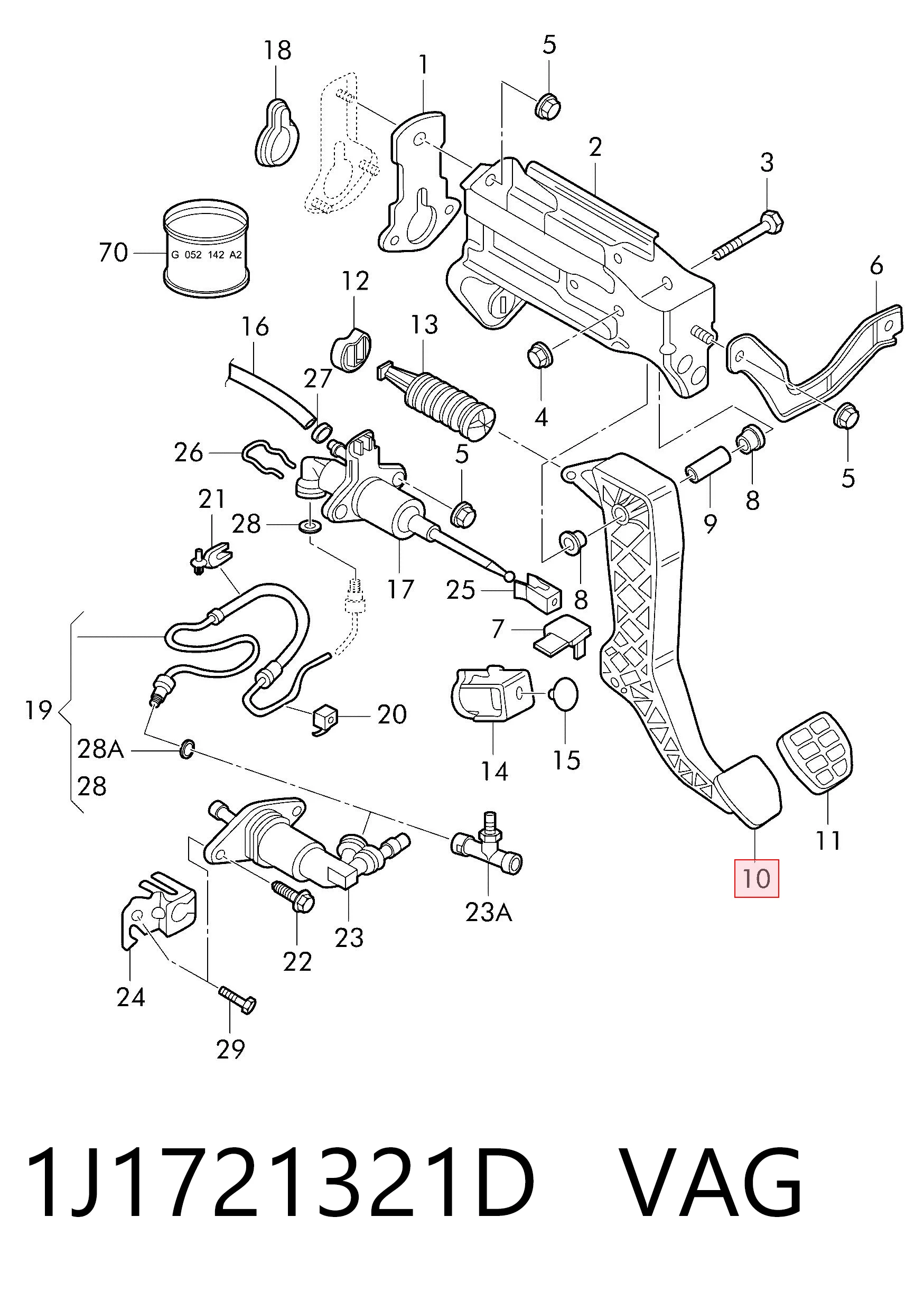Comprar Pedal embrague Audi A3  8L1