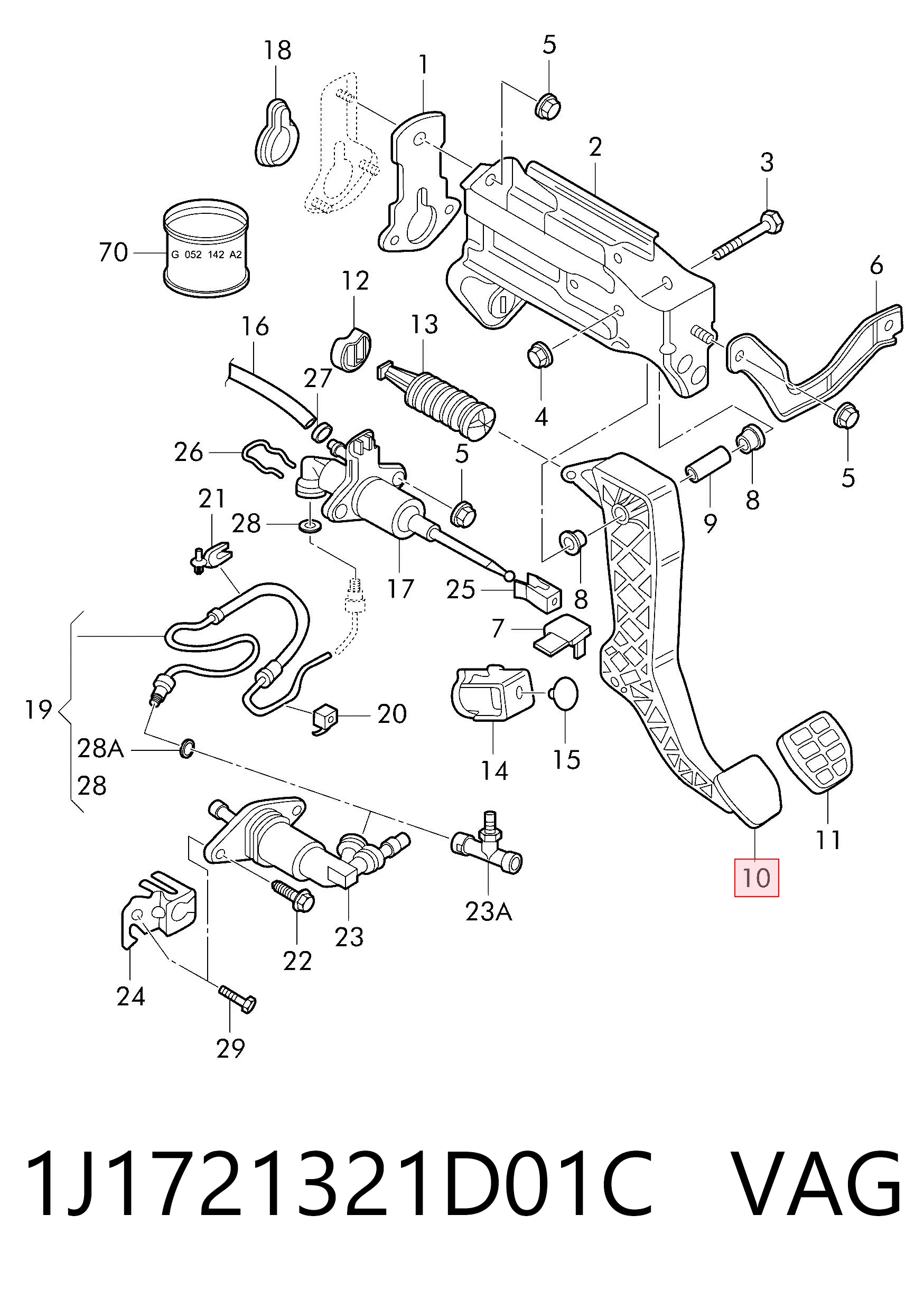 Comprar Pedal de embrague Audi A3  8L1 a bajo precio